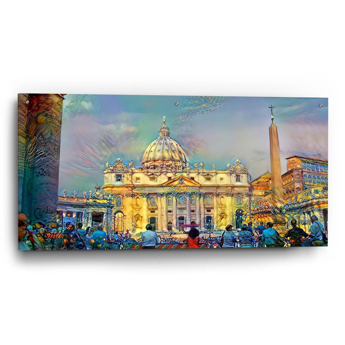 Epic Art 'Vatican City Saint Peter Basilica' by Pedro Gavidia, Acrylic Glass Wall Art,48x24