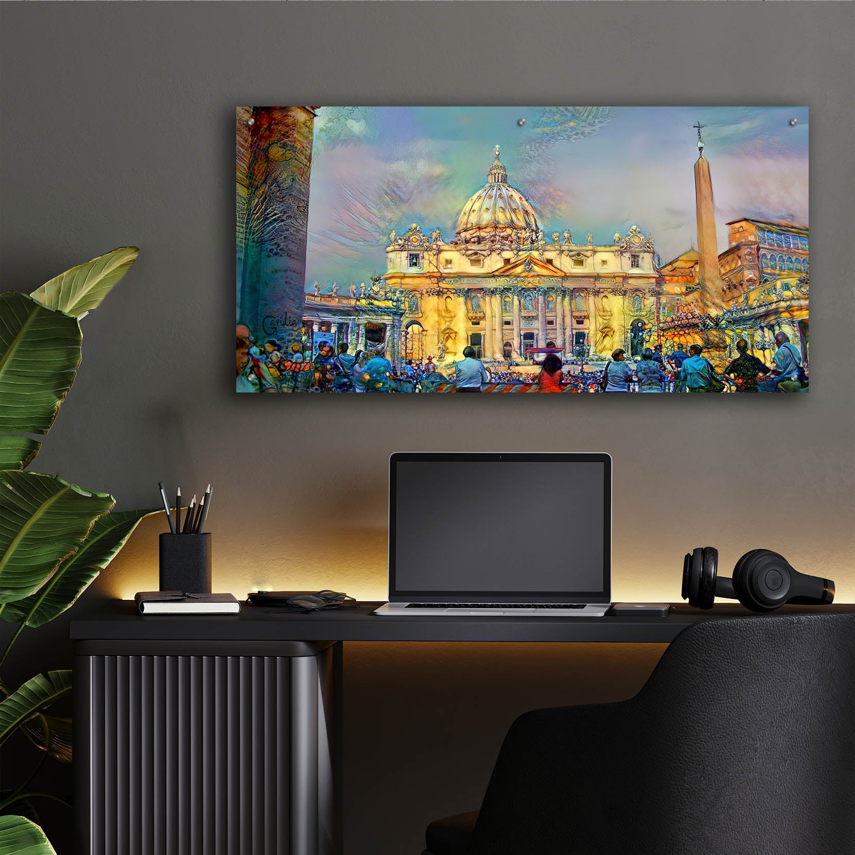 Epic Art 'Vatican City Saint Peter Basilica' by Pedro Gavidia, Acrylic Glass Wall Art,48x24