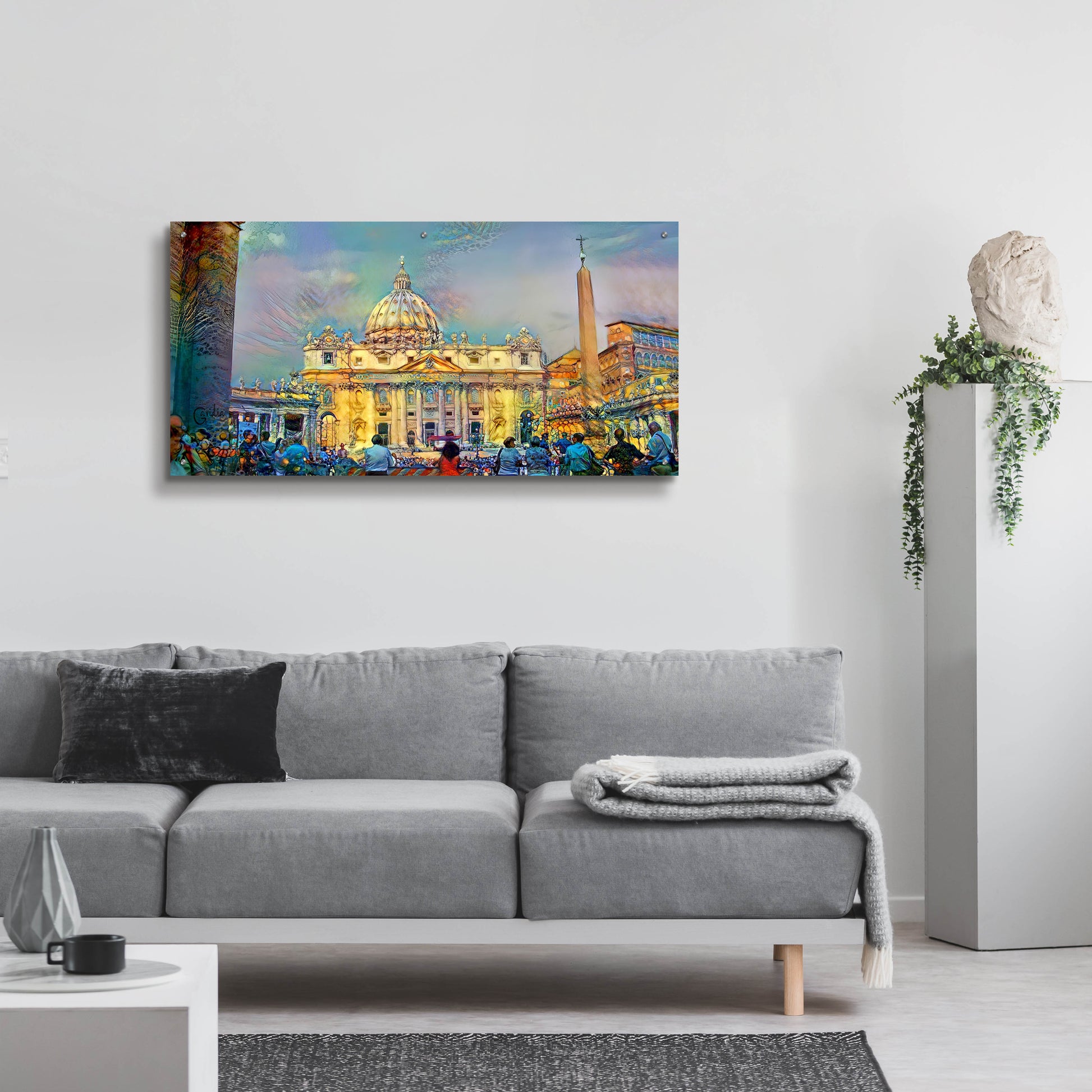 Epic Art 'Vatican City Saint Peter Basilica' by Pedro Gavidia, Acrylic Glass Wall Art,48x24