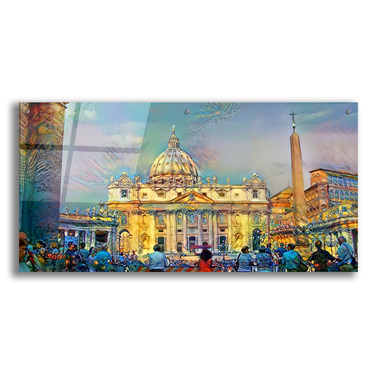 Epic Art 'Vatican City Saint Peter Basilica' by Pedro Gavidia, Acrylic Glass Wall Art,48x24