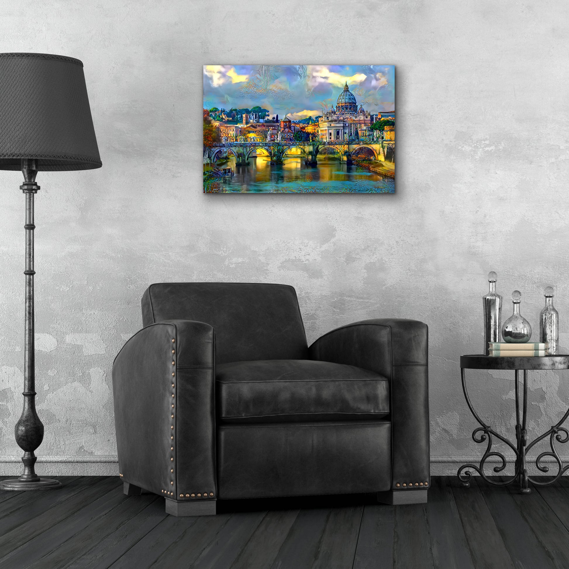 Epic Art 'Vatican City Saint Peter Basilica and bridge by day' by Pedro Gavidia, Acrylic Glass Wall Art,24x16