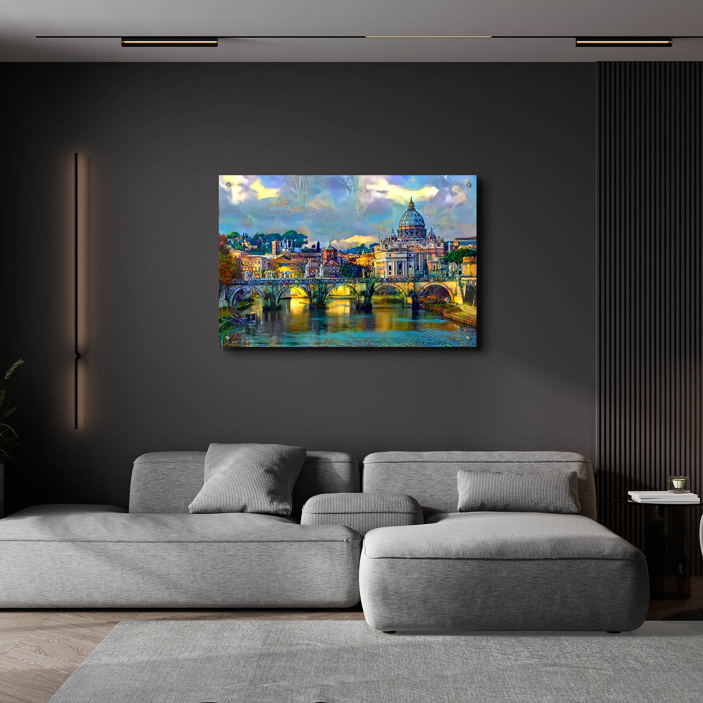 Epic Art 'Vatican City Saint Peter Basilica and bridge by day' by Pedro Gavidia, Acrylic Glass Wall Art,36x24