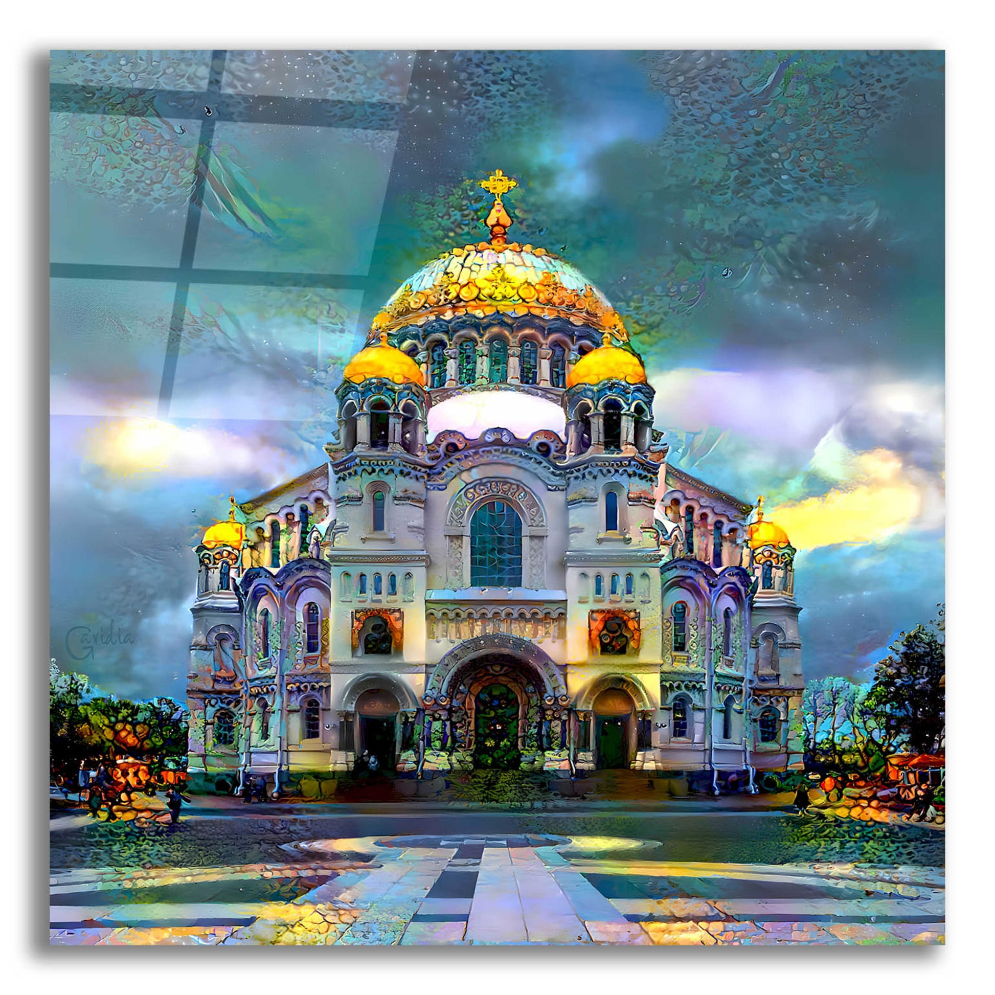 Epic Art 'Saint Petersburg Russia Naval cathedral of Saint Nicholas in Kronstadt' by Pedro Gavidia, Acrylic Glass Wall Art,12x12