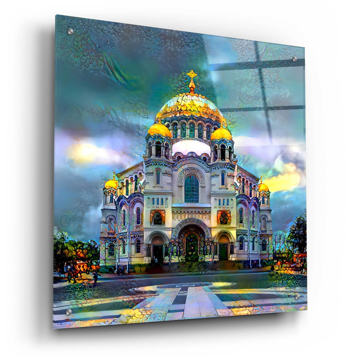 Epic Art 'Saint Petersburg Russia Naval cathedral of Saint Nicholas in Kronstadt' by Pedro Gavidia, Acrylic Glass Wall Art,24x24