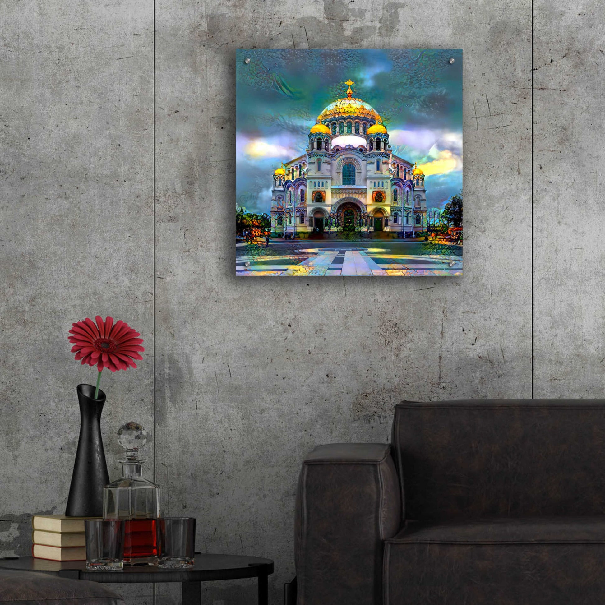 Epic Art 'Saint Petersburg Russia Naval cathedral of Saint Nicholas in Kronstadt' by Pedro Gavidia, Acrylic Glass Wall Art,24x24