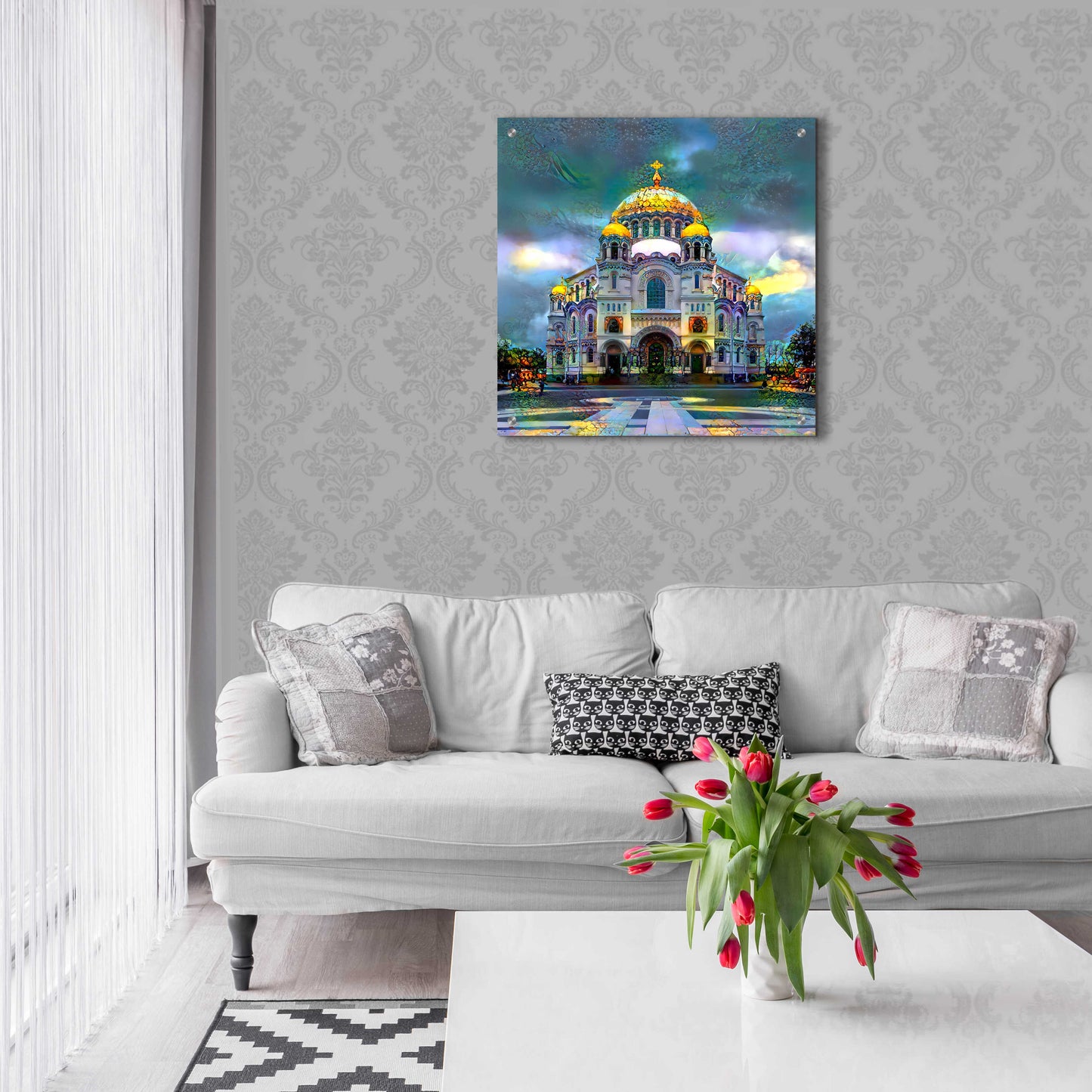 Epic Art 'Saint Petersburg Russia Naval cathedral of Saint Nicholas in Kronstadt' by Pedro Gavidia, Acrylic Glass Wall Art,24x24