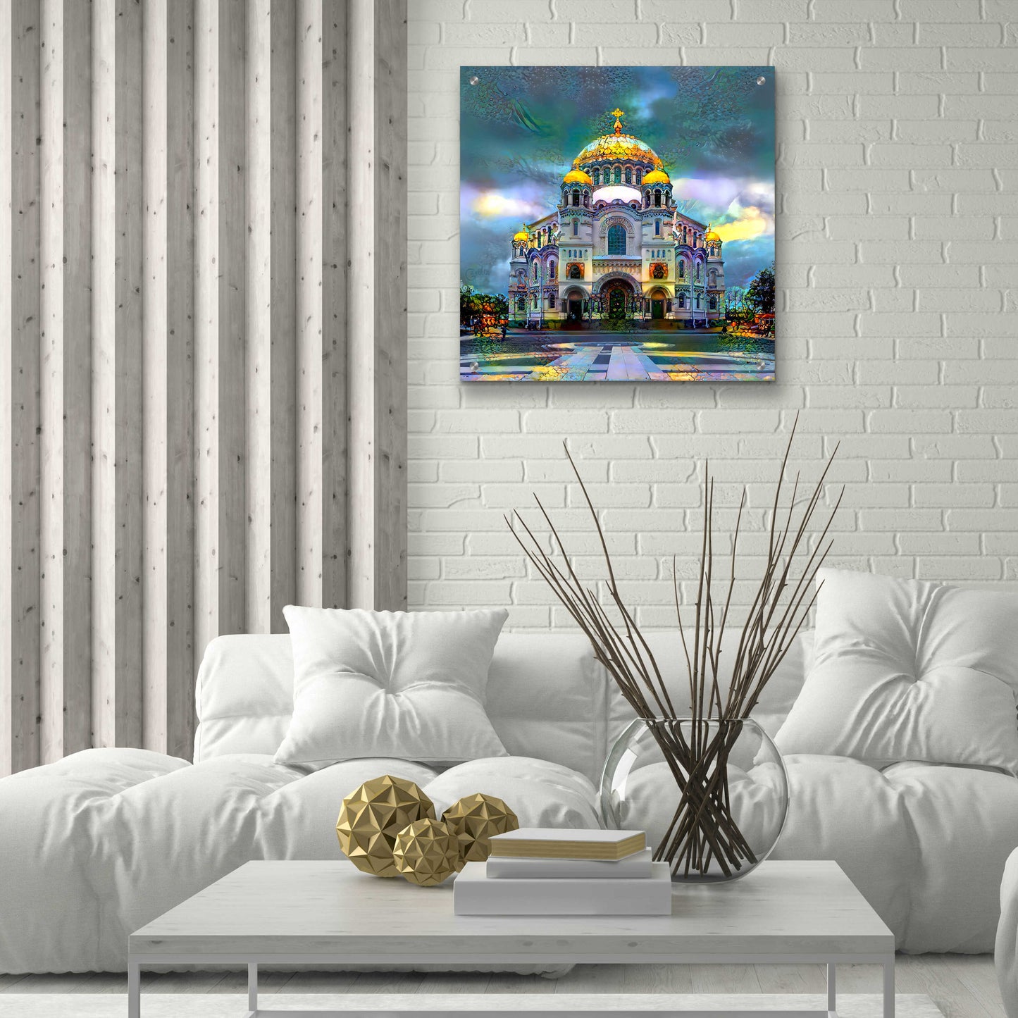 Epic Art 'Saint Petersburg Russia Naval cathedral of Saint Nicholas in Kronstadt' by Pedro Gavidia, Acrylic Glass Wall Art,24x24