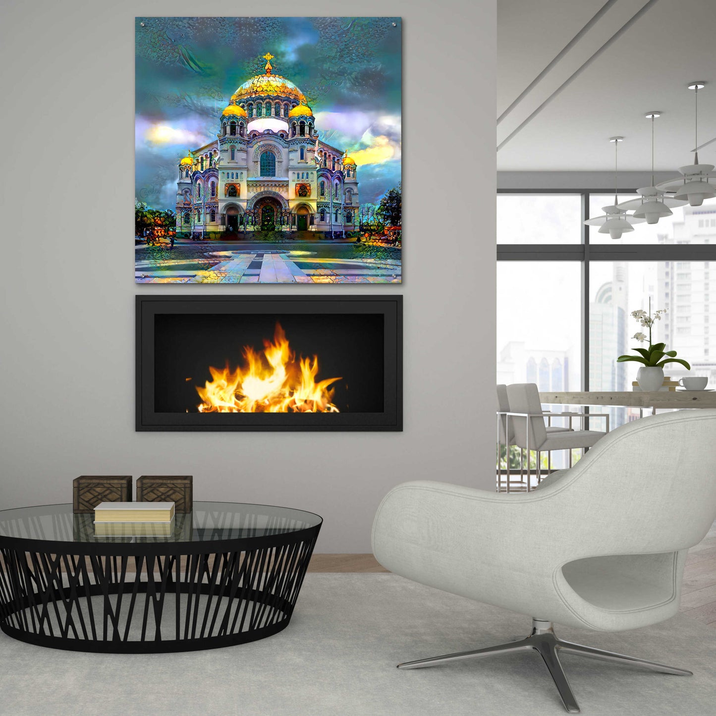 Epic Art 'Saint Petersburg Russia Naval cathedral of Saint Nicholas in Kronstadt' by Pedro Gavidia, Acrylic Glass Wall Art,36x36