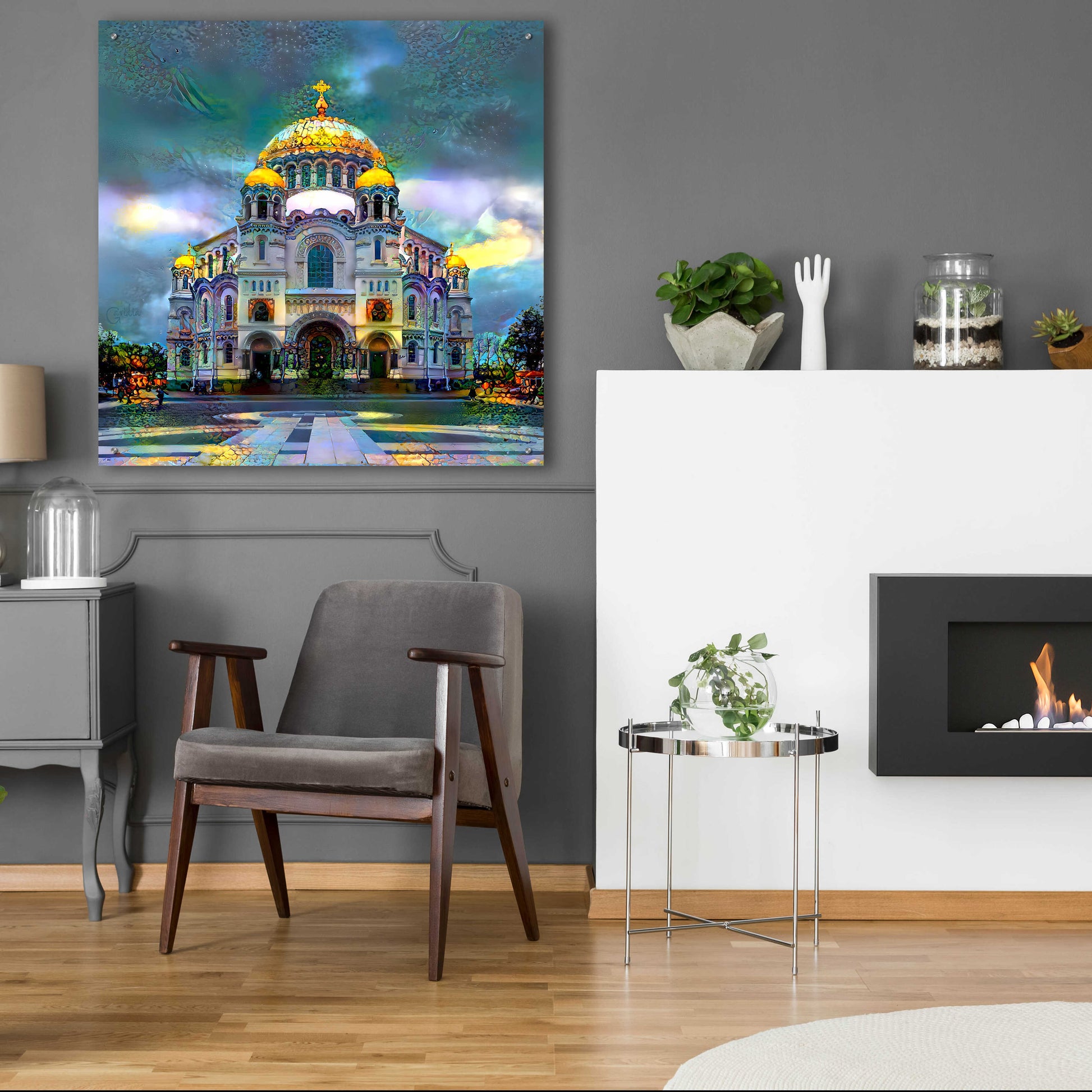 Epic Art 'Saint Petersburg Russia Naval cathedral of Saint Nicholas in Kronstadt' by Pedro Gavidia, Acrylic Glass Wall Art,36x36