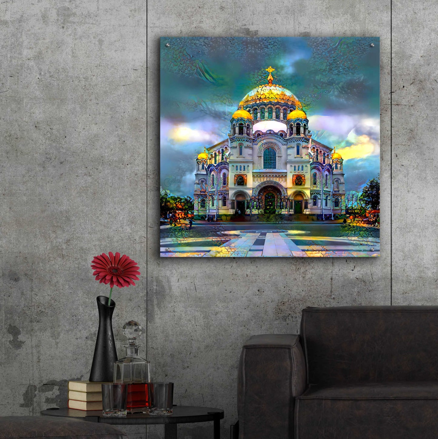 Epic Art 'Saint Petersburg Russia Naval cathedral of Saint Nicholas in Kronstadt' by Pedro Gavidia, Acrylic Glass Wall Art,36x36