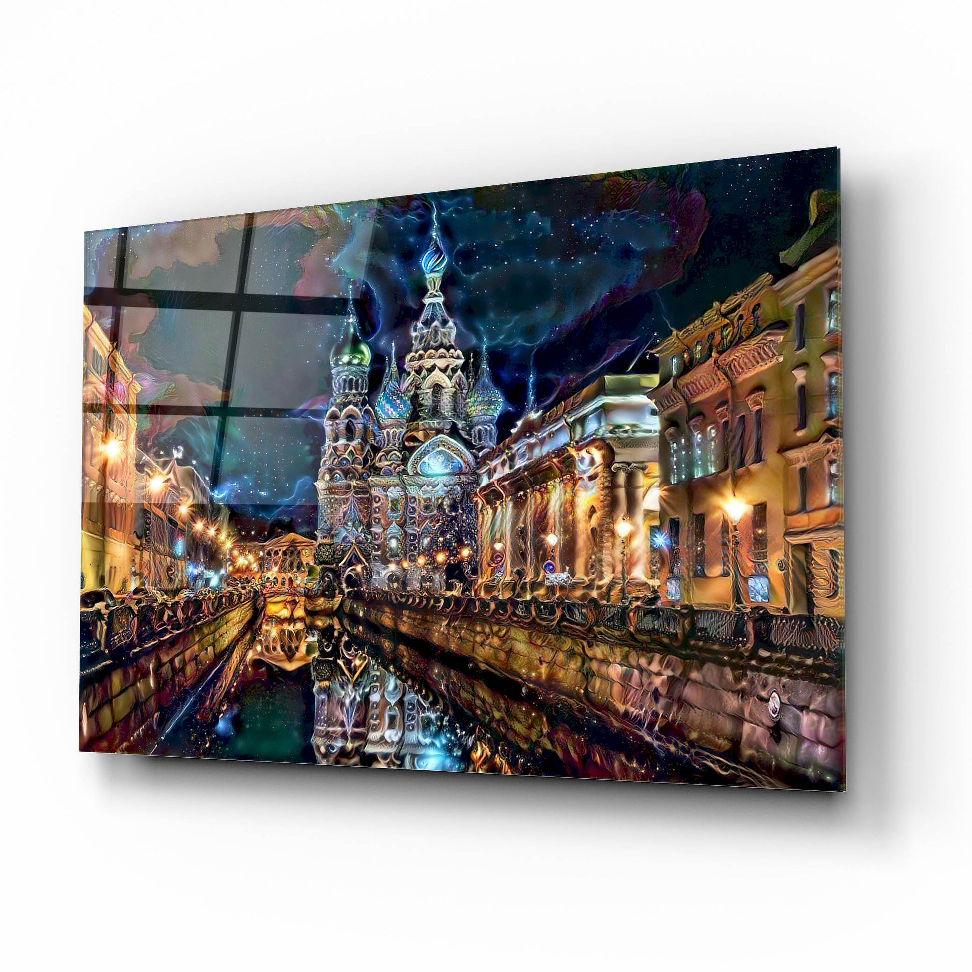 Epic Art 'Saint Petersburg Russia Church of the Savior on Spilled Blood at night' by Pedro Gavidia, Acrylic Glass Wall Art,16x12