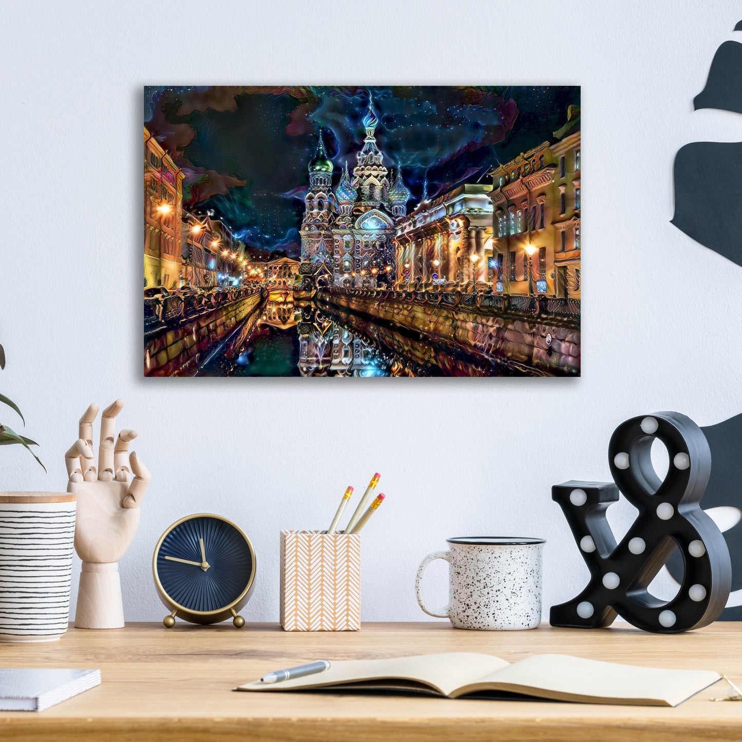 Epic Art 'Saint Petersburg Russia Church of the Savior on Spilled Blood at night' by Pedro Gavidia, Acrylic Glass Wall Art,16x12