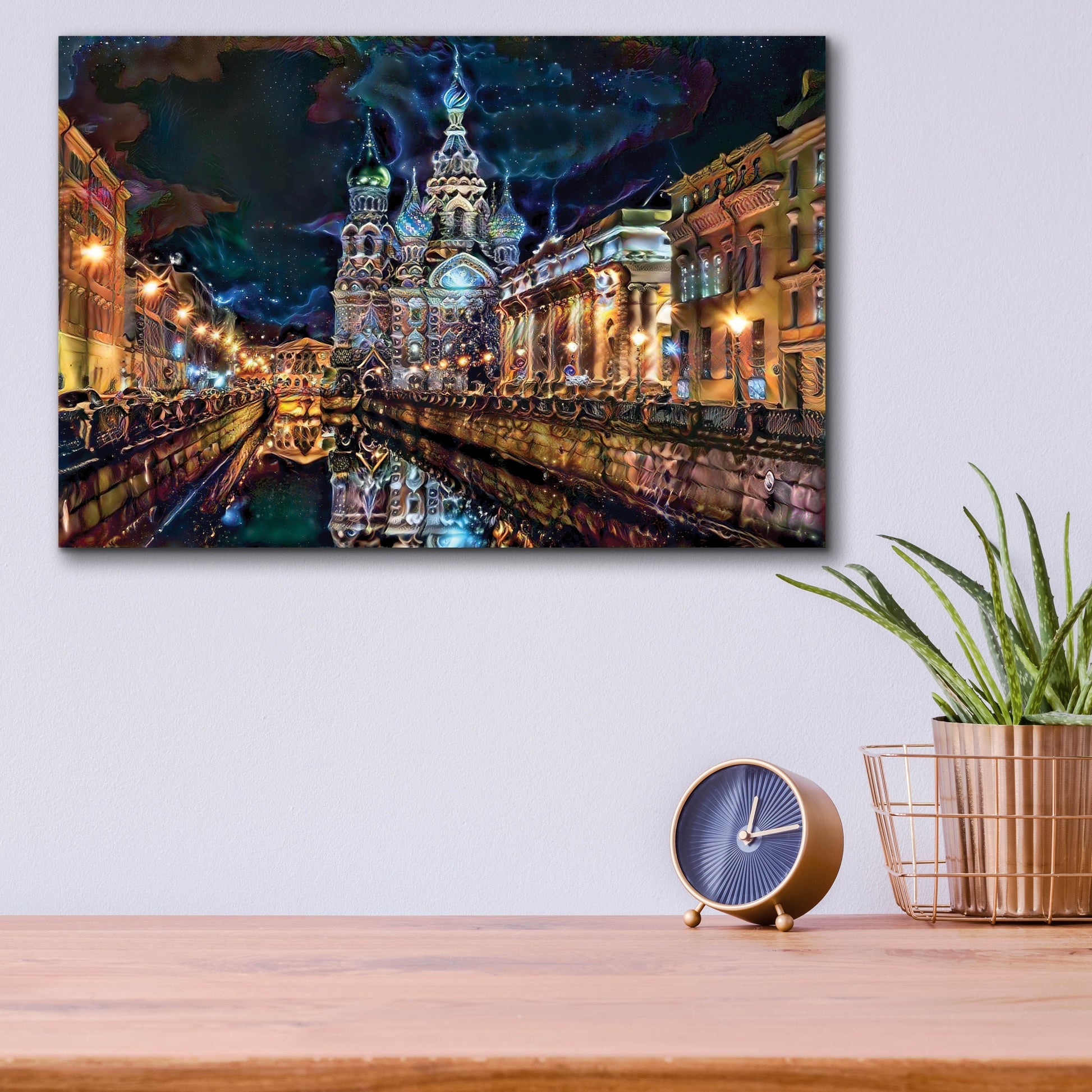 Epic Art 'Saint Petersburg Russia Church of the Savior on Spilled Blood at night' by Pedro Gavidia, Acrylic Glass Wall Art,16x12