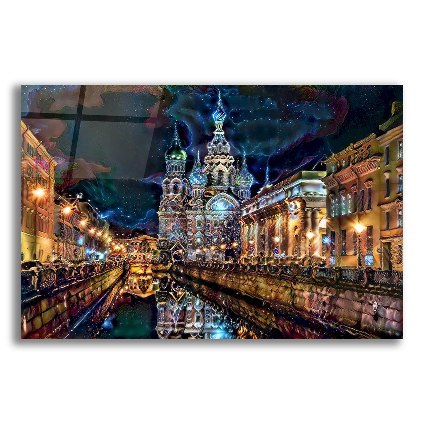 Epic Art 'Saint Petersburg Russia Church of the Savior on Spilled Blood at night' by Pedro Gavidia, Acrylic Glass Wall Art,16x12