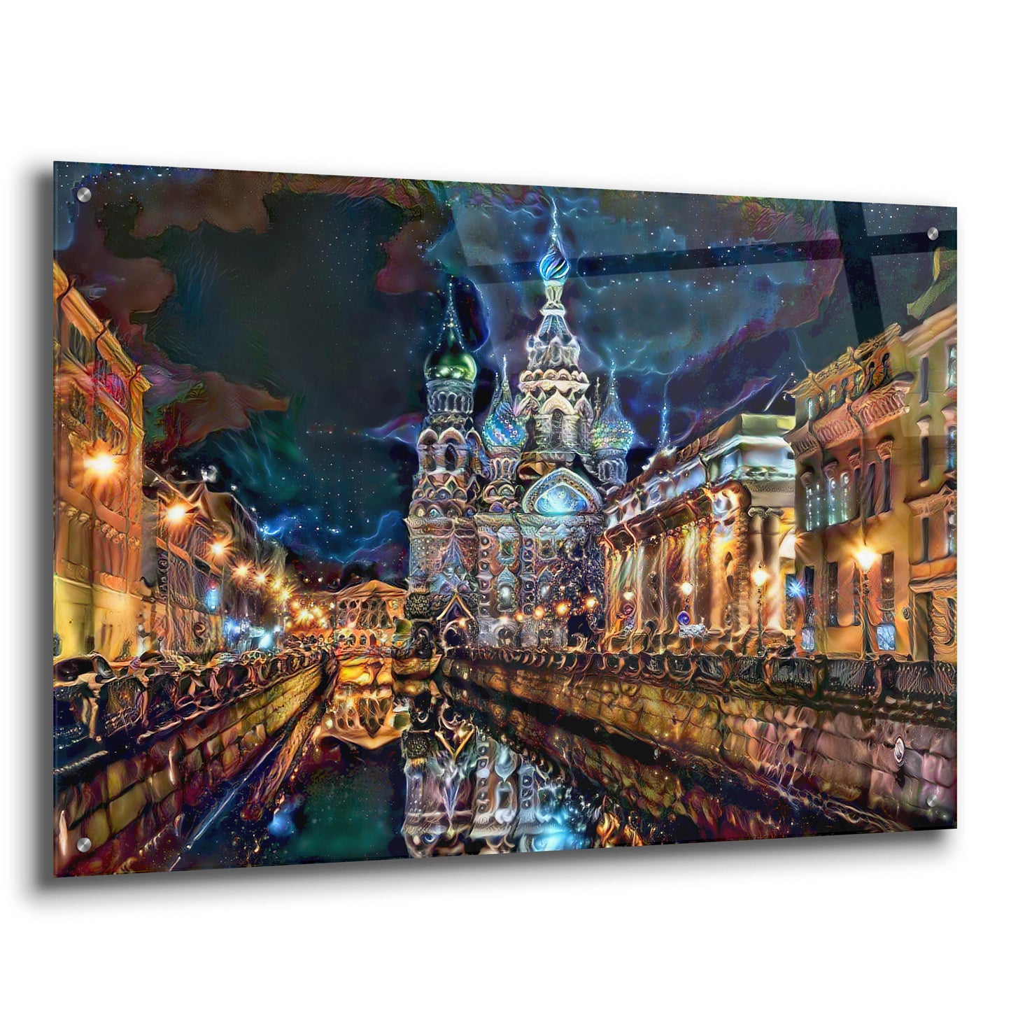 Epic Art 'Saint Petersburg Russia Church of the Savior on Spilled Blood at night' by Pedro Gavidia, Acrylic Glass Wall Art,36x24