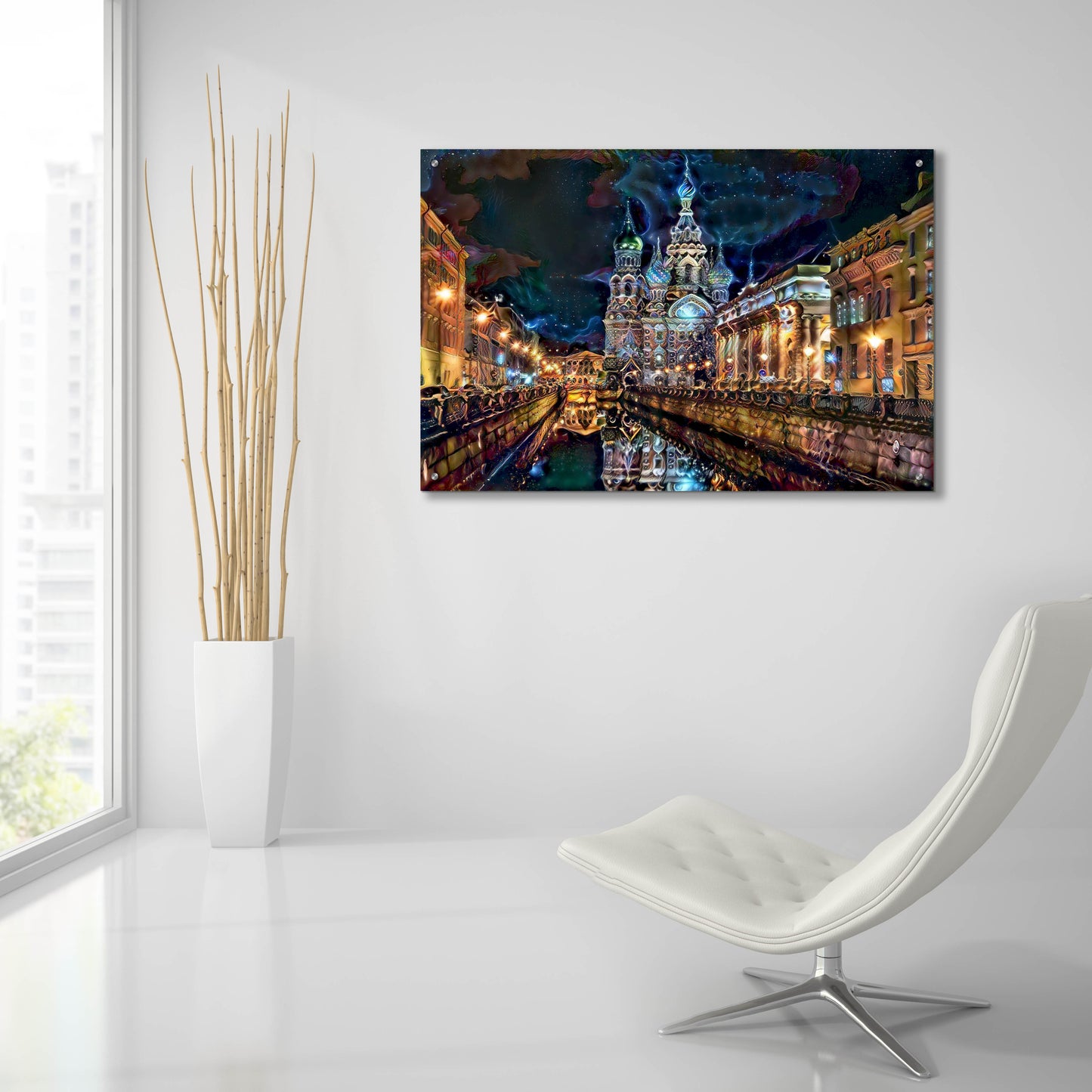 Epic Art 'Saint Petersburg Russia Church of the Savior on Spilled Blood at night' by Pedro Gavidia, Acrylic Glass Wall Art,36x24