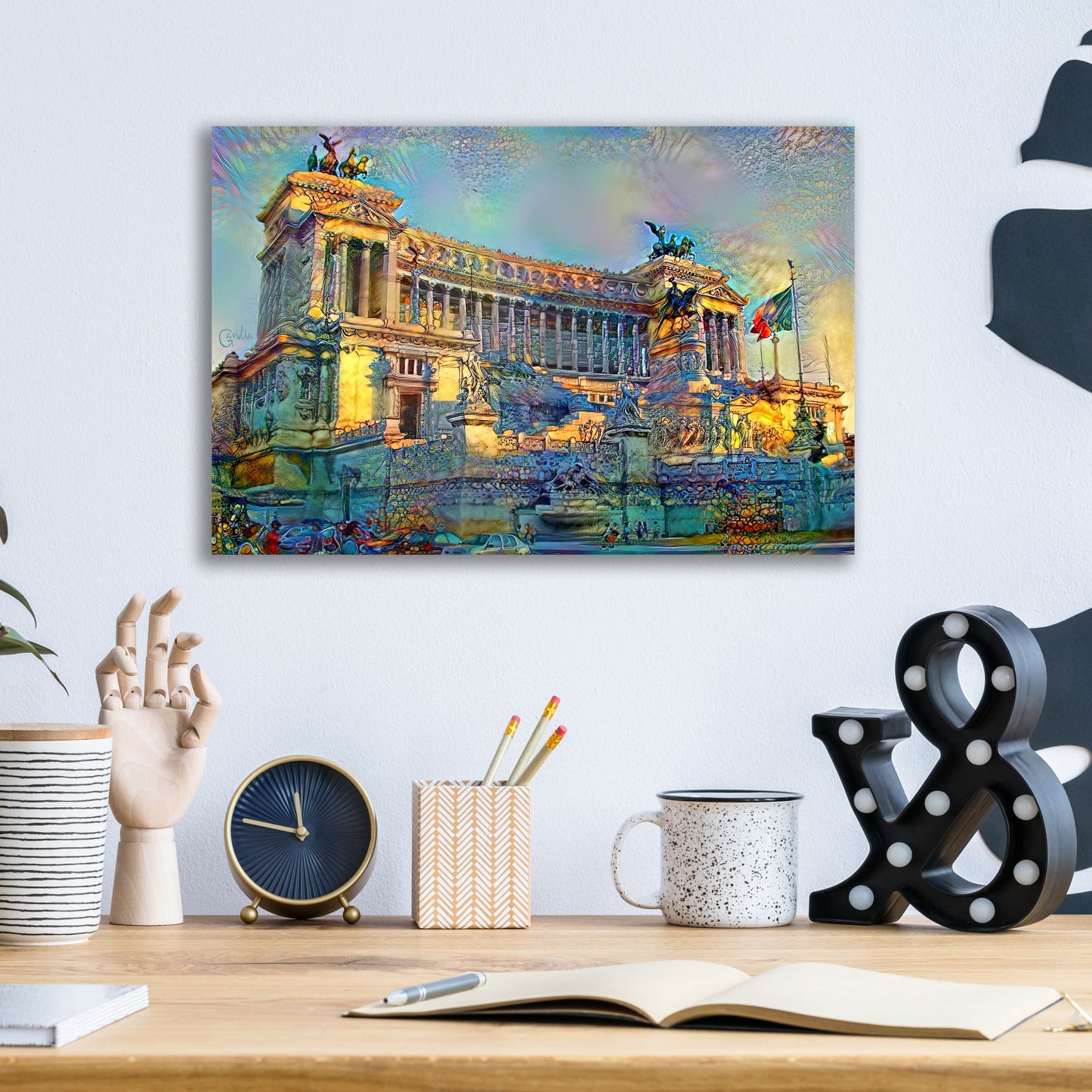 Epic Art 'Rome Italy Victor Emmanuel II National Monument' by Pedro Gavidia, Acrylic Glass Wall Art,16x12