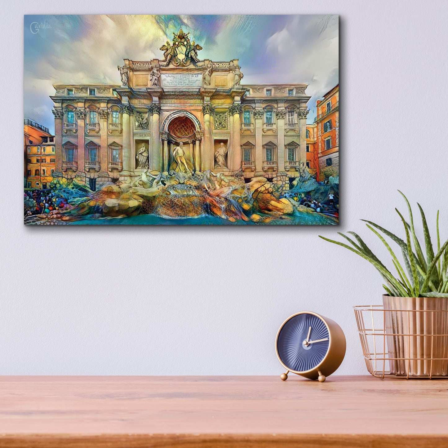 Epic Art 'Rome Italy Trevi Fountain' by Pedro Gavidia, Acrylic Glass Wall Art,16x12