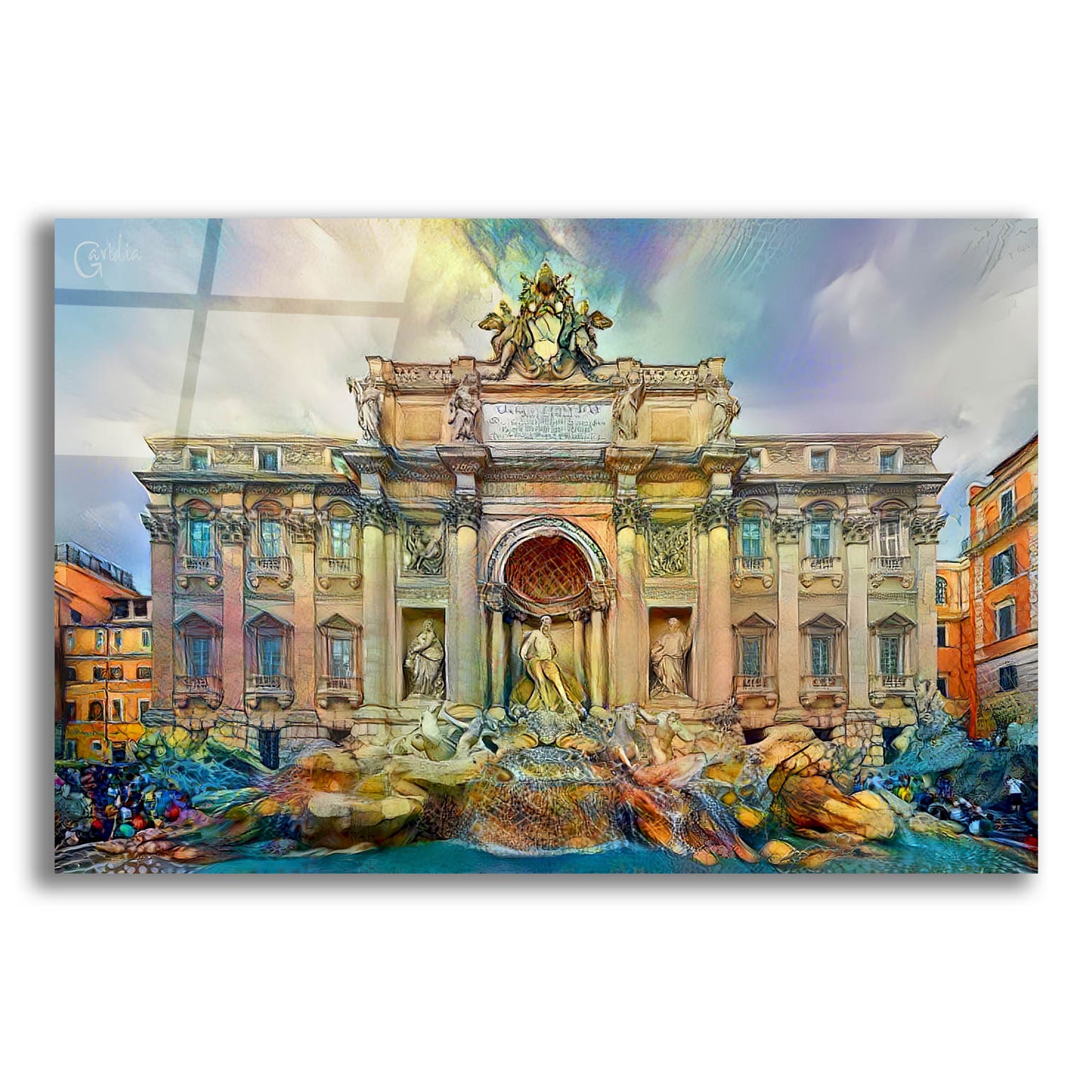 Epic Art 'Rome Italy Trevi Fountain' by Pedro Gavidia, Acrylic Glass Wall Art,16x12
