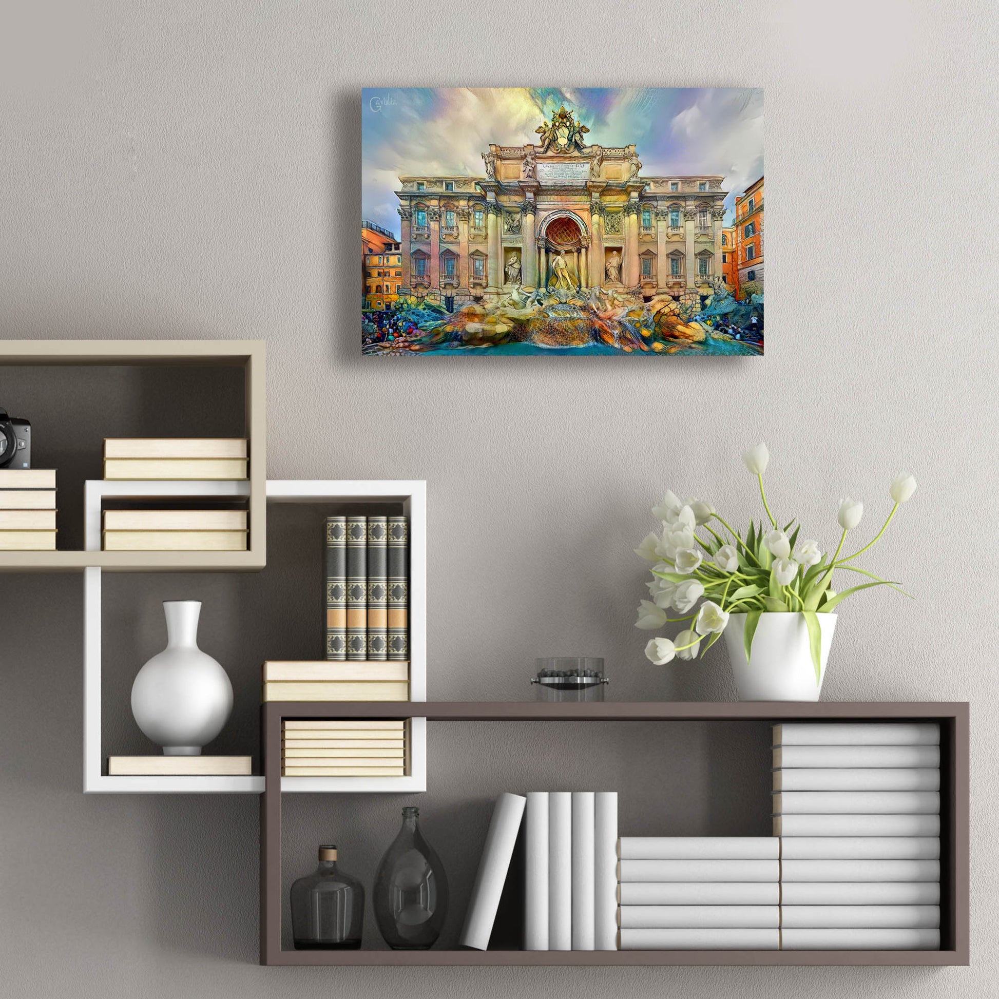 Epic Art 'Rome Italy Trevi Fountain' by Pedro Gavidia, Acrylic Glass Wall Art,24x16