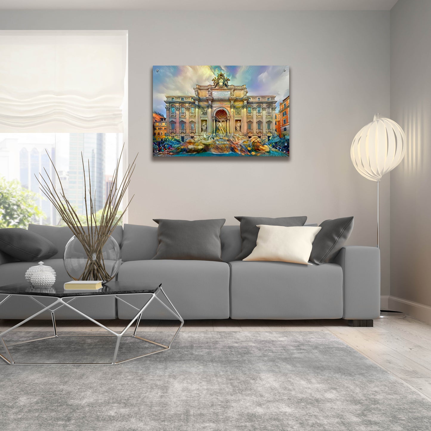 Epic Art 'Rome Italy Trevi Fountain' by Pedro Gavidia, Acrylic Glass Wall Art,36x24