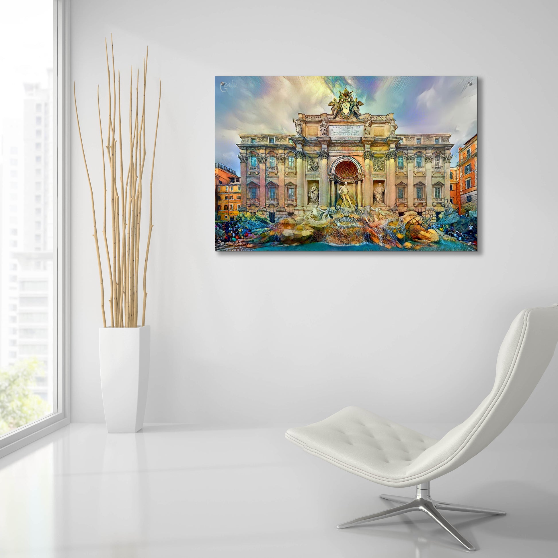 Epic Art 'Rome Italy Trevi Fountain' by Pedro Gavidia, Acrylic Glass Wall Art,36x24