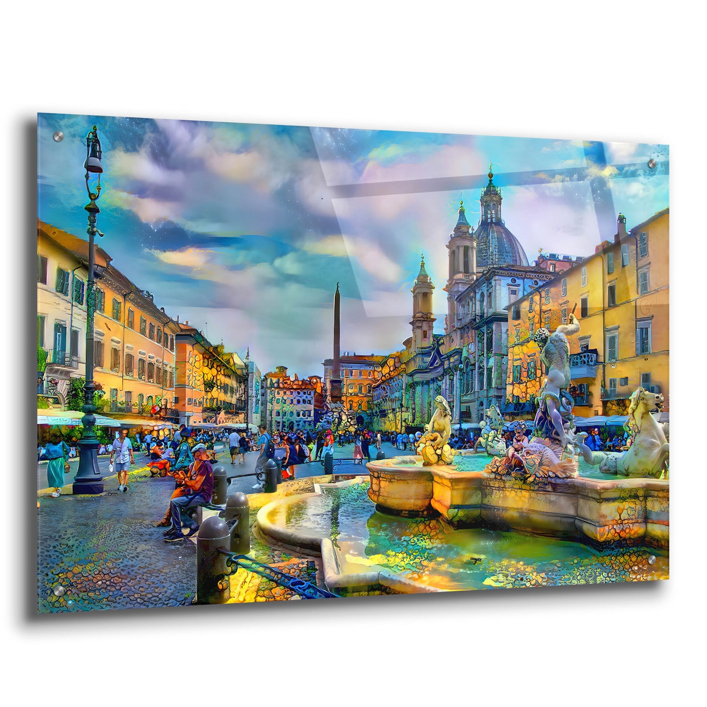 Epic Art 'Rome Italy Piazza Navona' by Pedro Gavidia, Acrylic Glass Wall Art,36x24