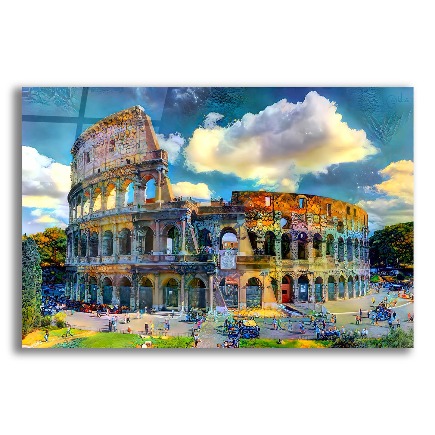Epic Art 'Rome Italy Colosseum Ver1' by Pedro Gavidia, Acrylic Glass Wall Art,24x16