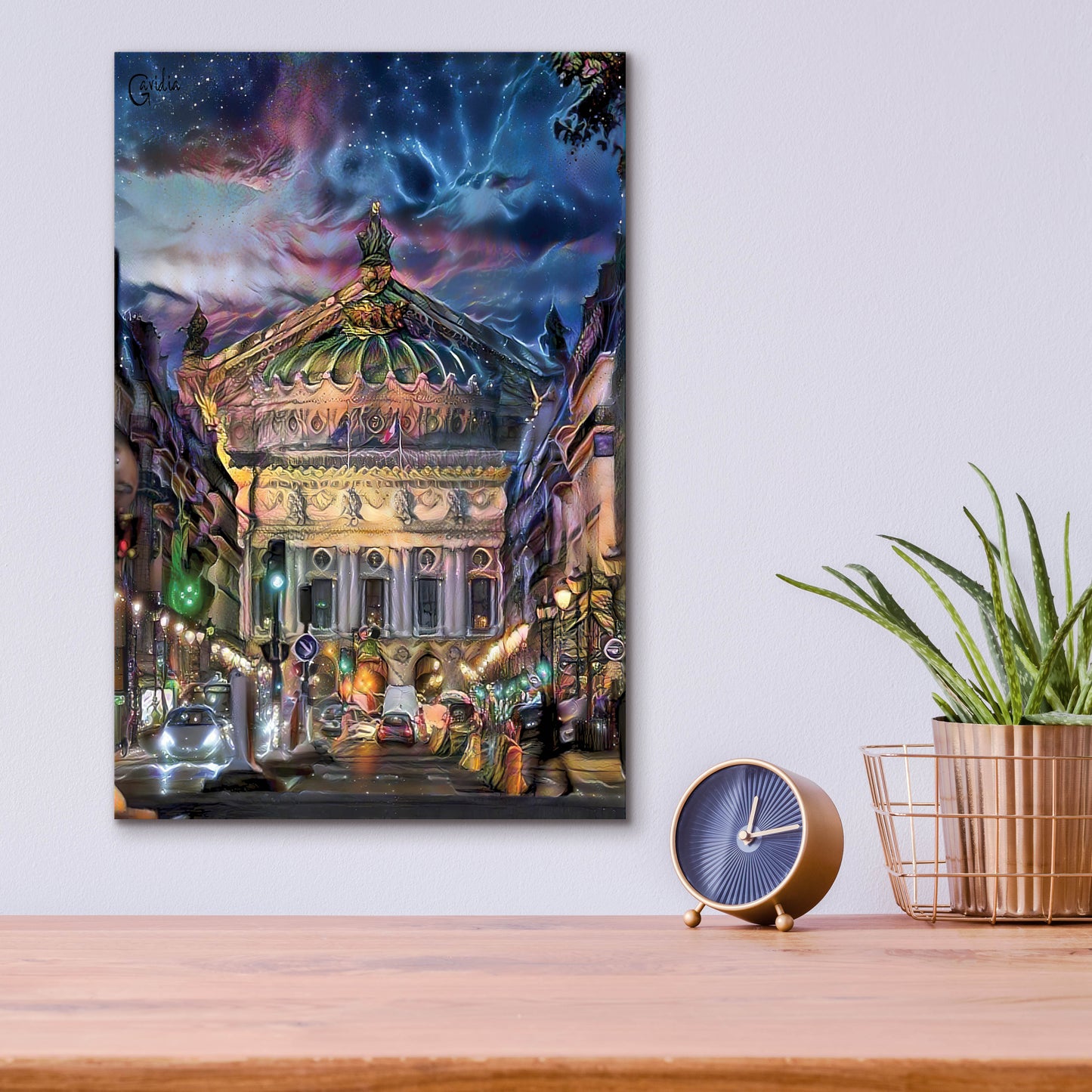 Epic Art 'Paris France Opera Garnier at dusk' by Pedro Gavidia, Acrylic Glass Wall Art,12x16