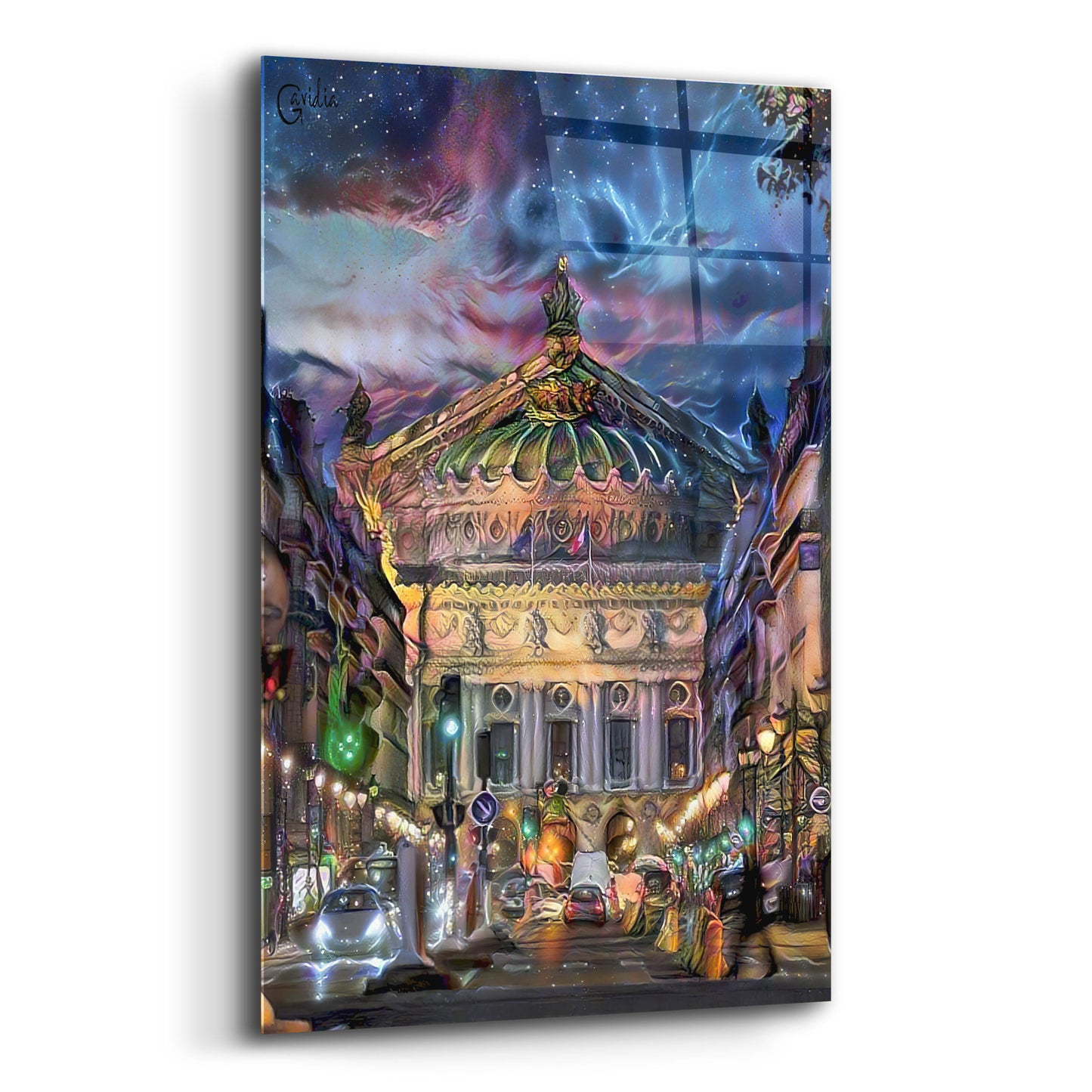 Epic Art 'Paris France Opera Garnier at dusk' by Pedro Gavidia, Acrylic Glass Wall Art,16x24