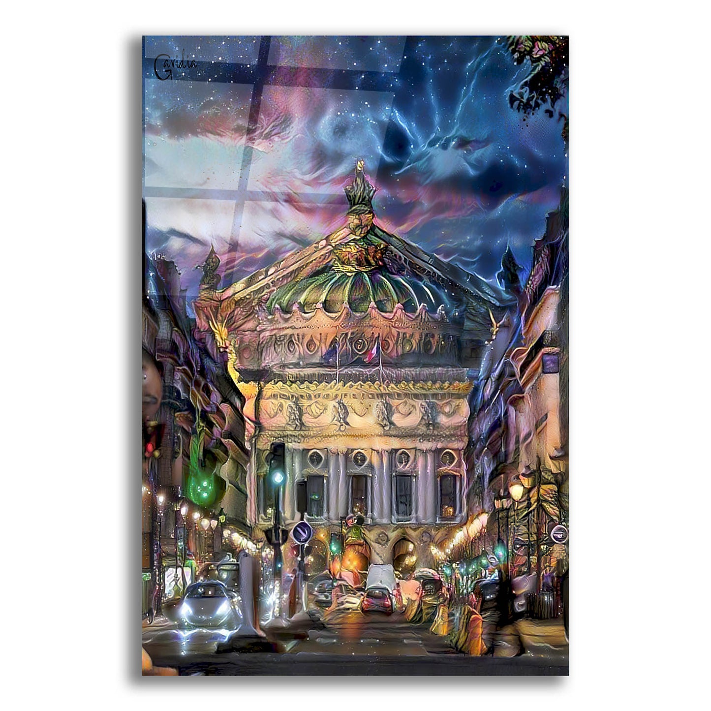 Epic Art 'Paris France Opera Garnier at dusk' by Pedro Gavidia, Acrylic Glass Wall Art,16x24