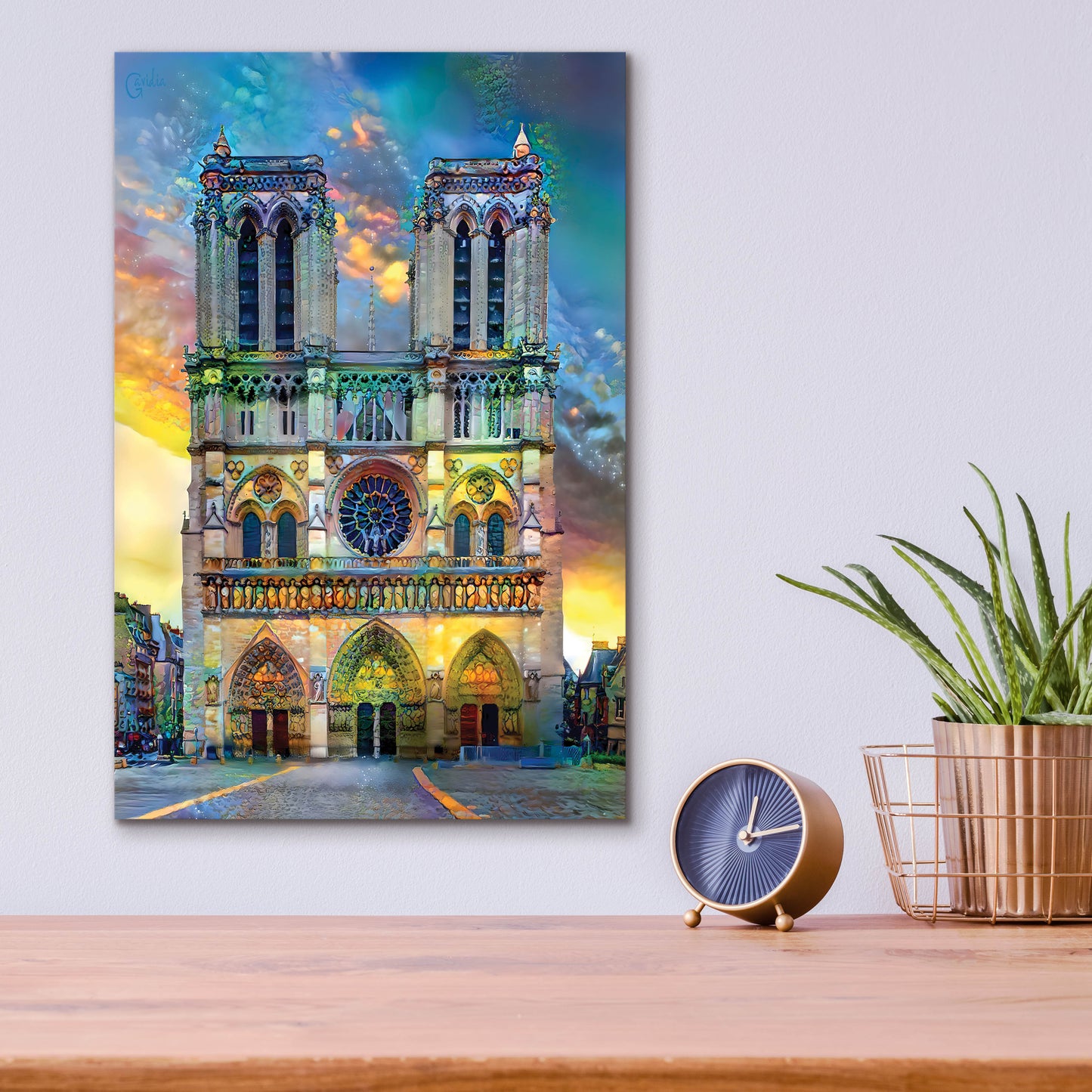 Epic Art 'Paris France Notre Dame Cathedral' by Pedro Gavidia, Acrylic Glass Wall Art,12x16