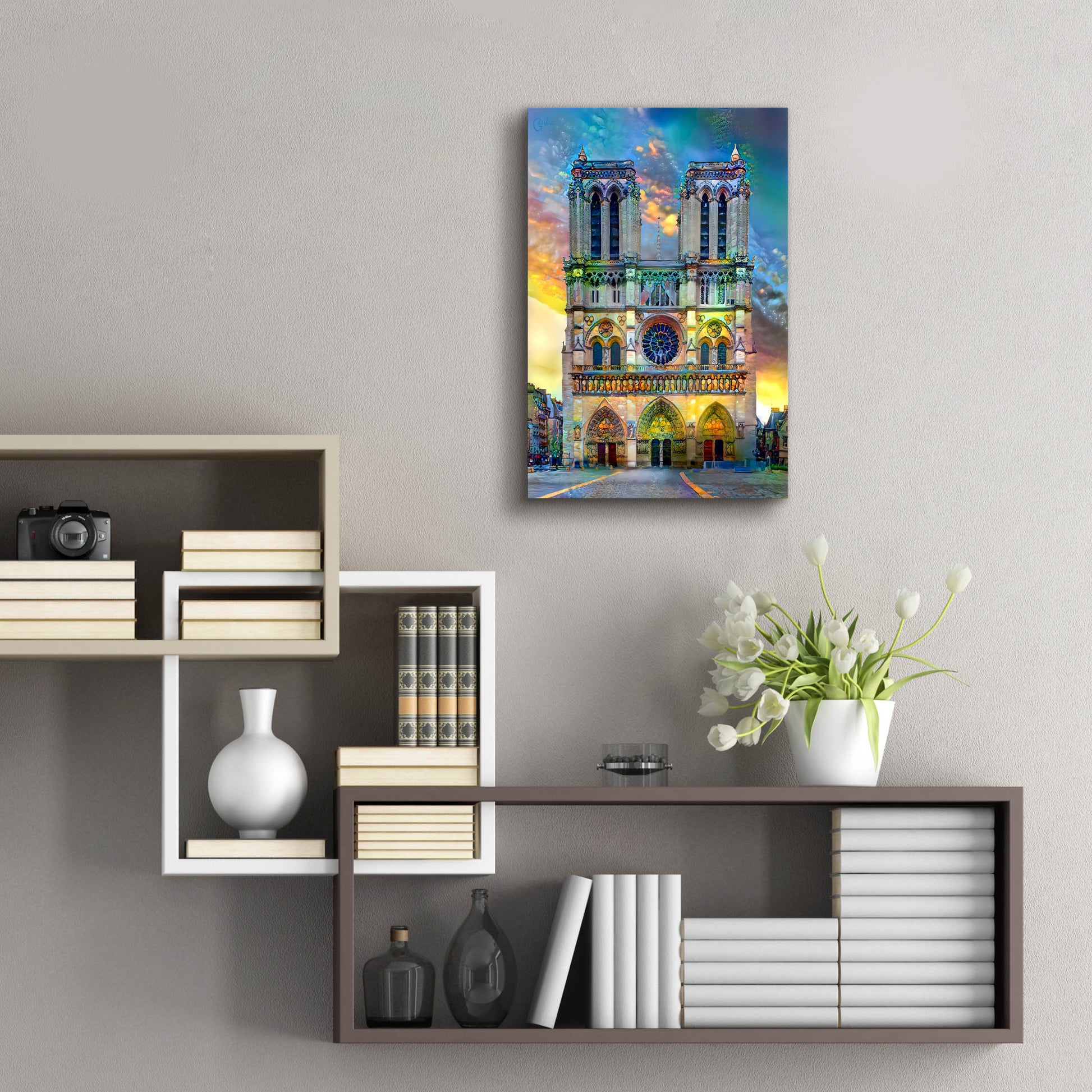 Epic Art 'Paris France Notre Dame Cathedral' by Pedro Gavidia, Acrylic Glass Wall Art,16x24