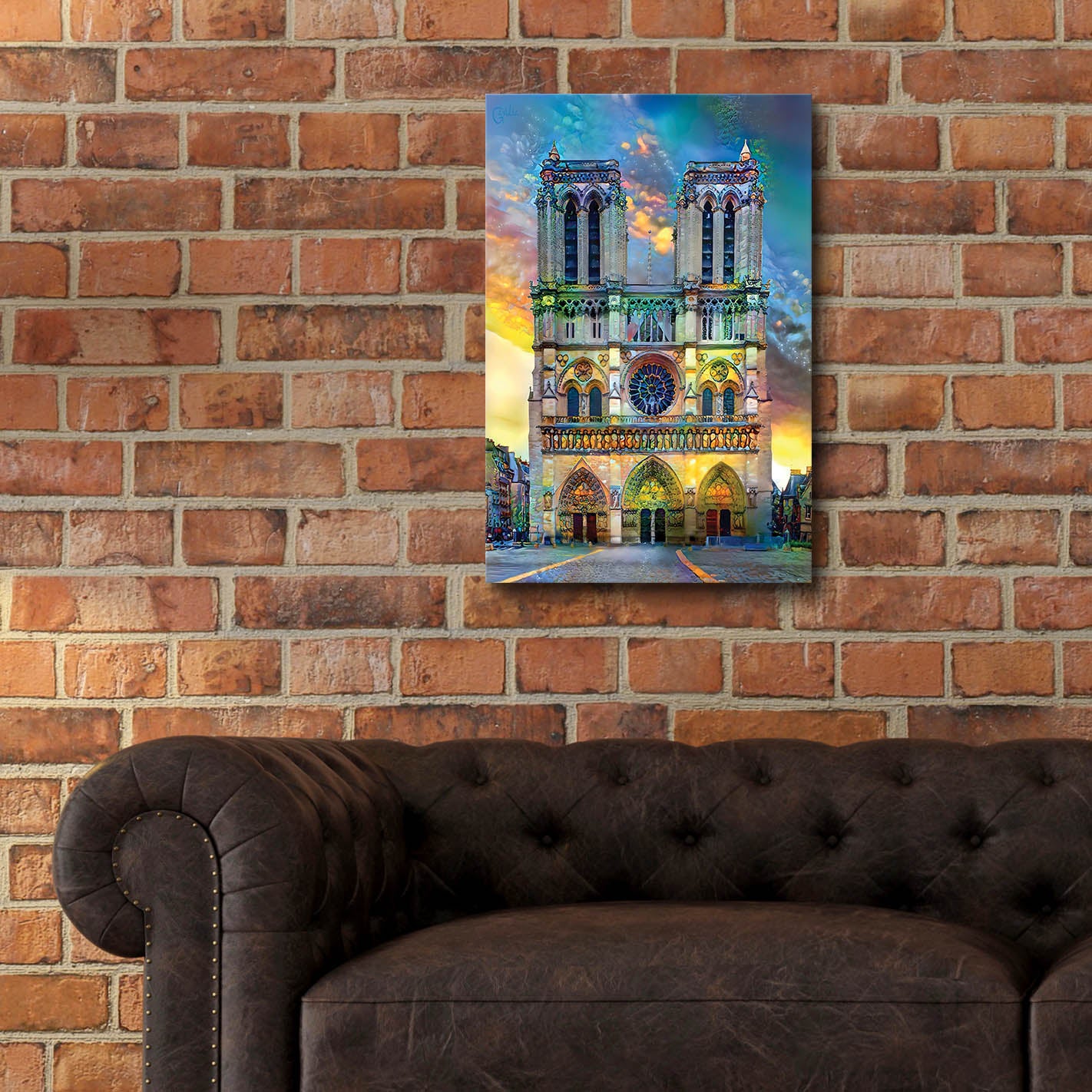 Epic Art 'Paris France Notre Dame Cathedral' by Pedro Gavidia, Acrylic Glass Wall Art,16x24