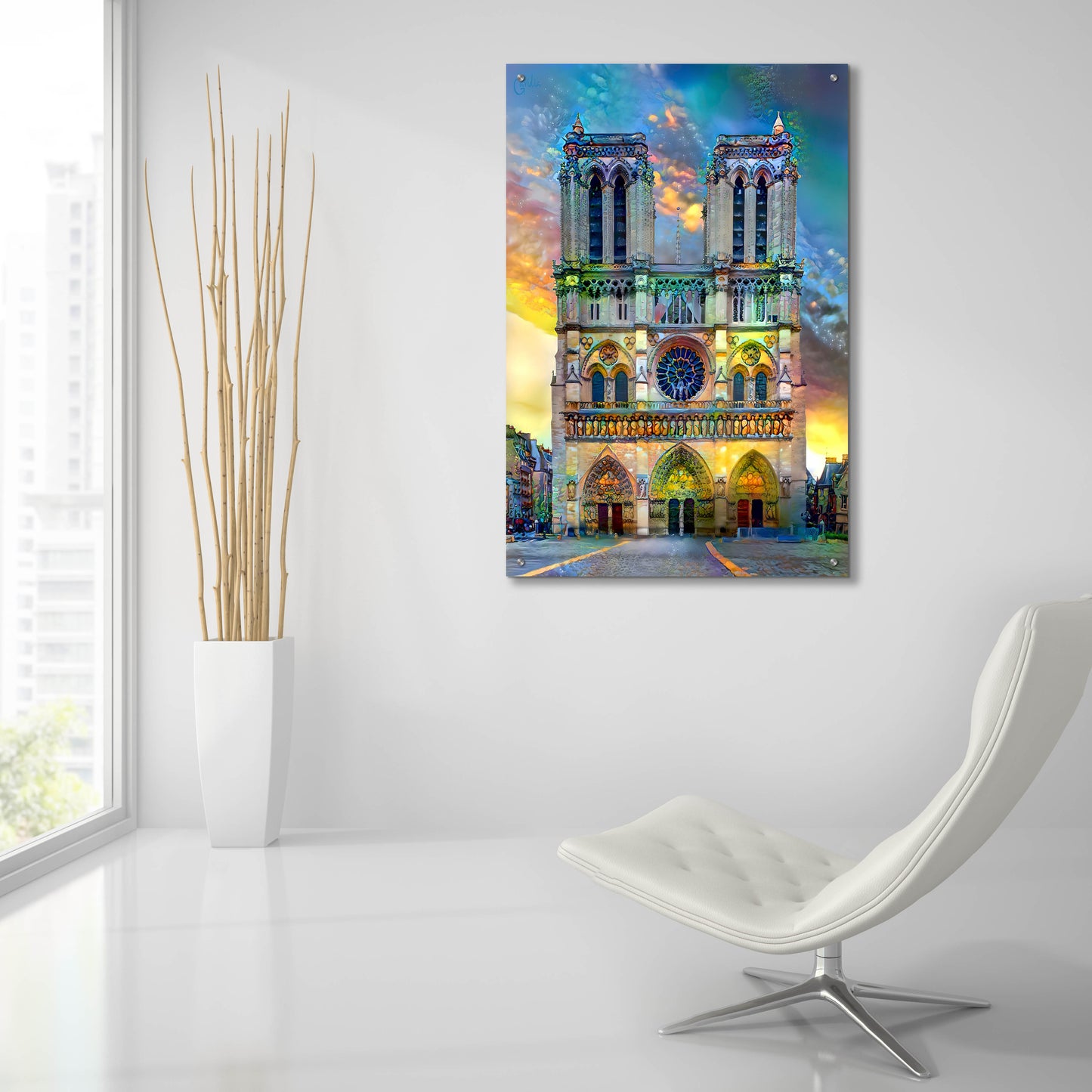 Epic Art 'Paris France Notre Dame Cathedral' by Pedro Gavidia, Acrylic Glass Wall Art,24x36