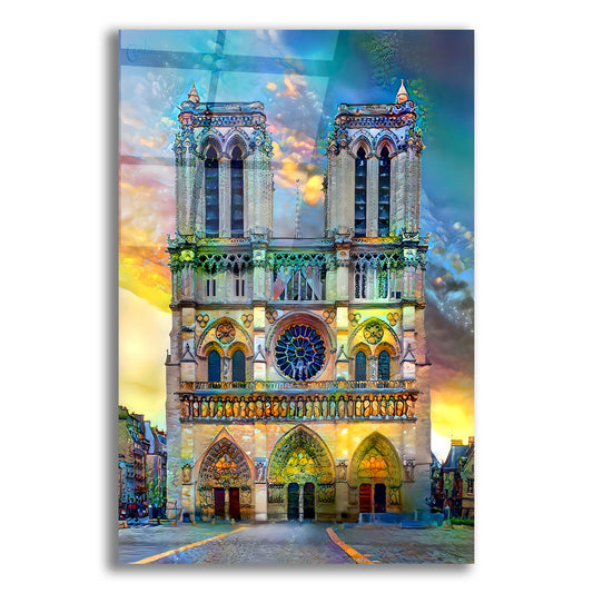 Epic Art 'Paris France Notre Dame Cathedral' by Pedro Gavidia, Acrylic Glass Wall Art