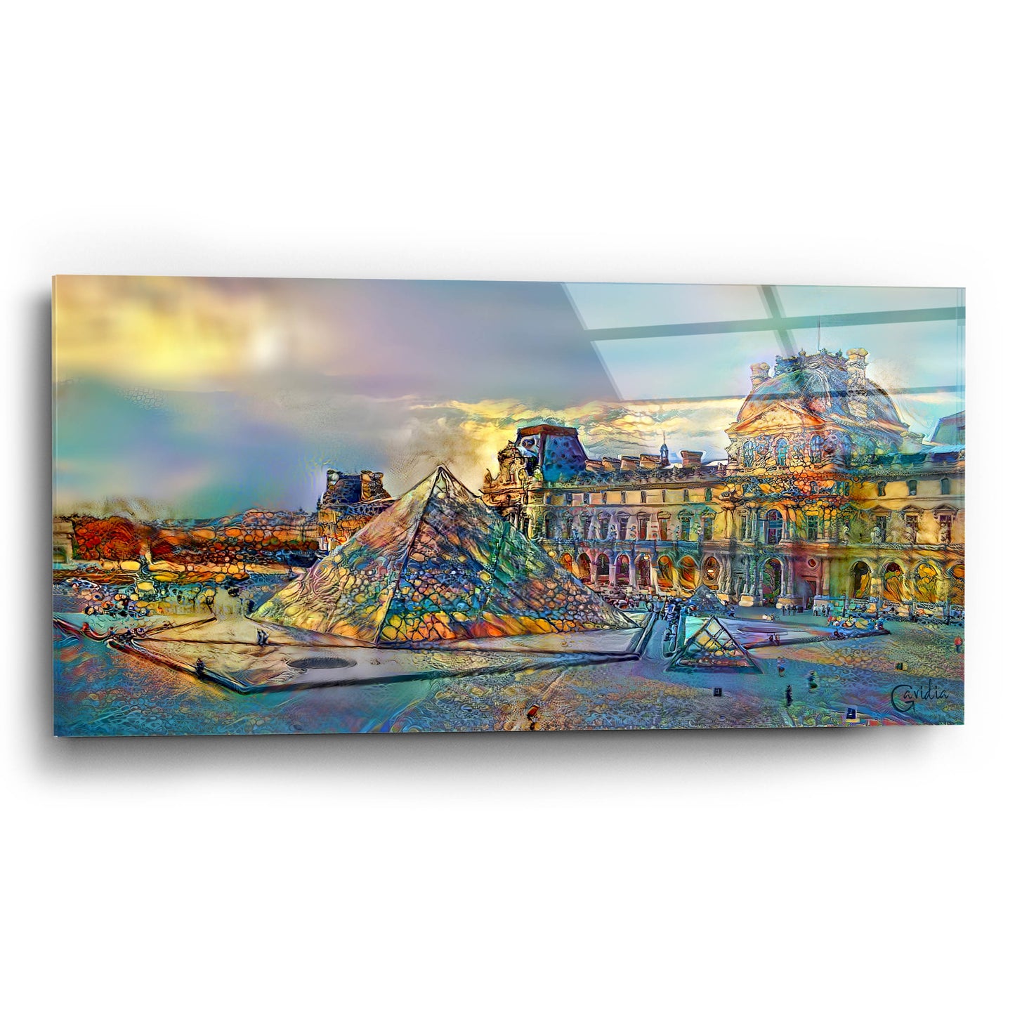 Epic Art 'Paris France Louvre Museum' by Pedro Gavidia, Acrylic Glass Wall Art,24x12