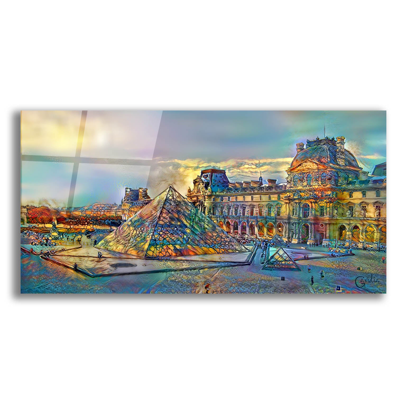Epic Art 'Paris France Louvre Museum' by Pedro Gavidia, Acrylic Glass Wall Art,24x12