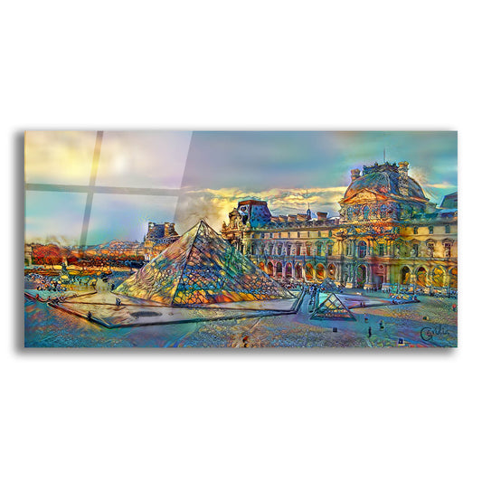 Epic Art 'Paris France Louvre Museum' by Pedro Gavidia, Acrylic Glass Wall Art