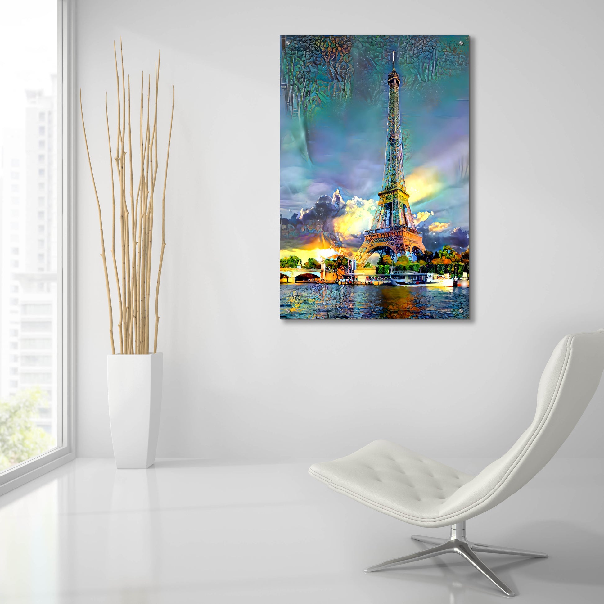 Epic Art 'Paris France Eiffel Tower' by Pedro Gavidia, Acrylic Glass Wall Art,24x36