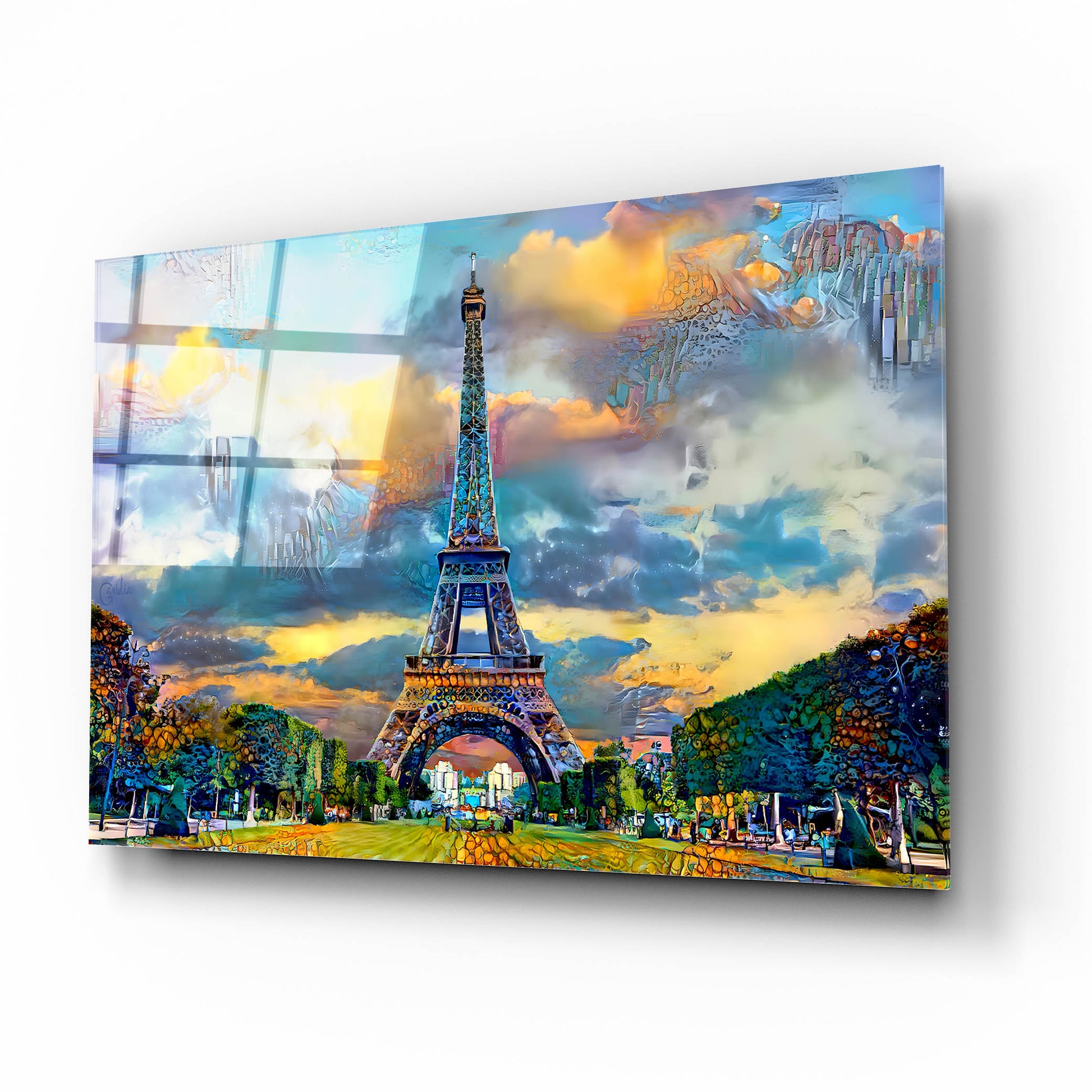 Epic Art 'Paris France Eiffel Tower from Champ de Mars' by Pedro Gavidia, Acrylic Glass Wall Art,16x12