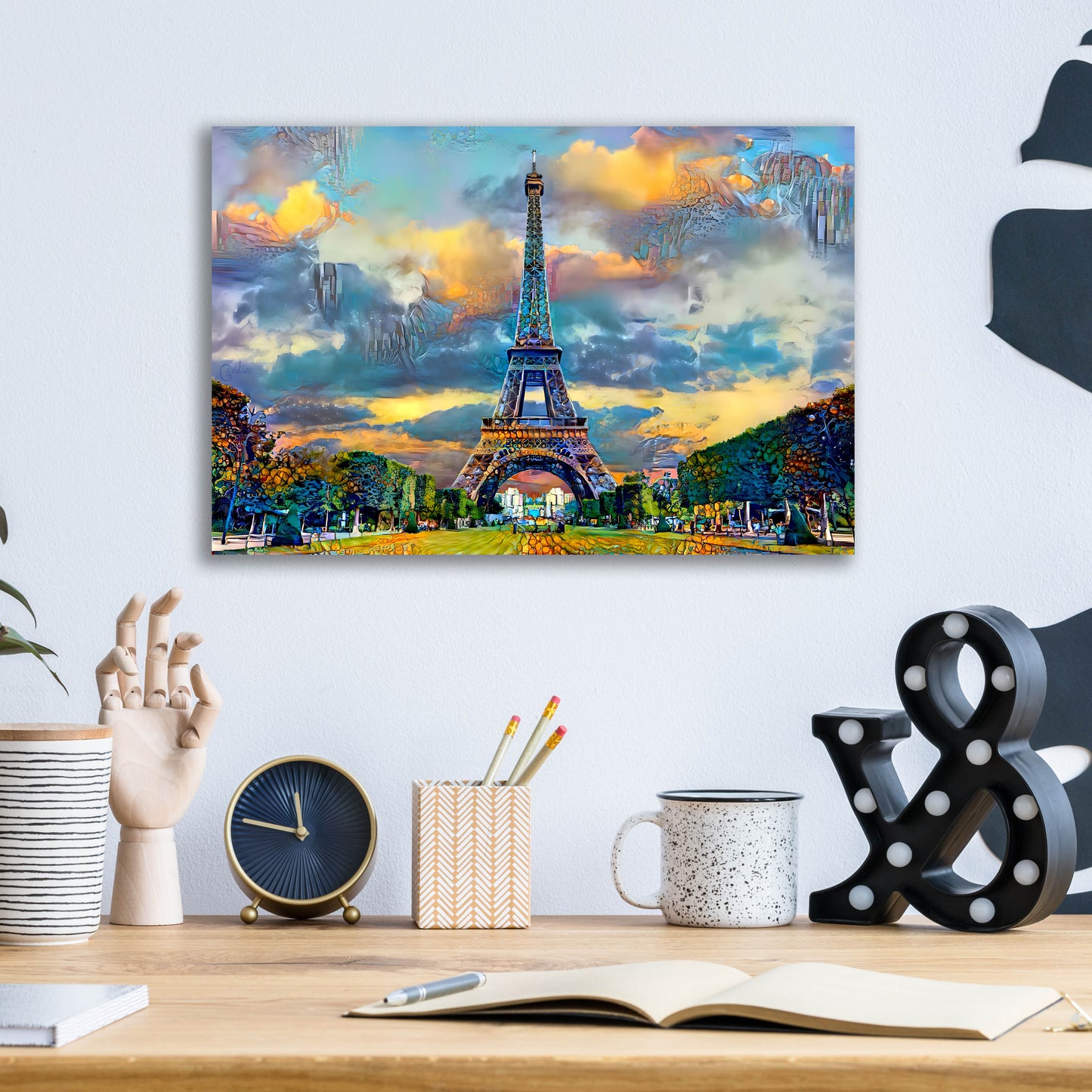 Epic Art 'Paris France Eiffel Tower from Champ de Mars' by Pedro Gavidia, Acrylic Glass Wall Art,16x12