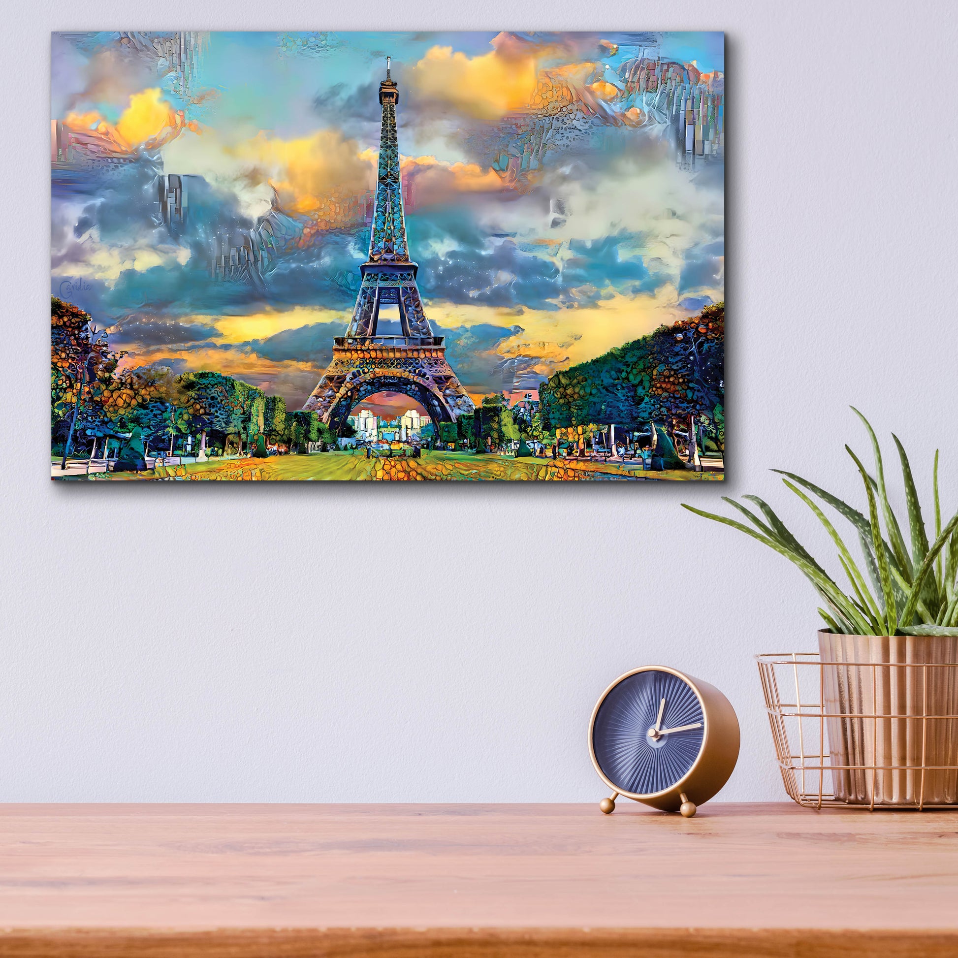 Epic Art 'Paris France Eiffel Tower from Champ de Mars' by Pedro Gavidia, Acrylic Glass Wall Art,16x12