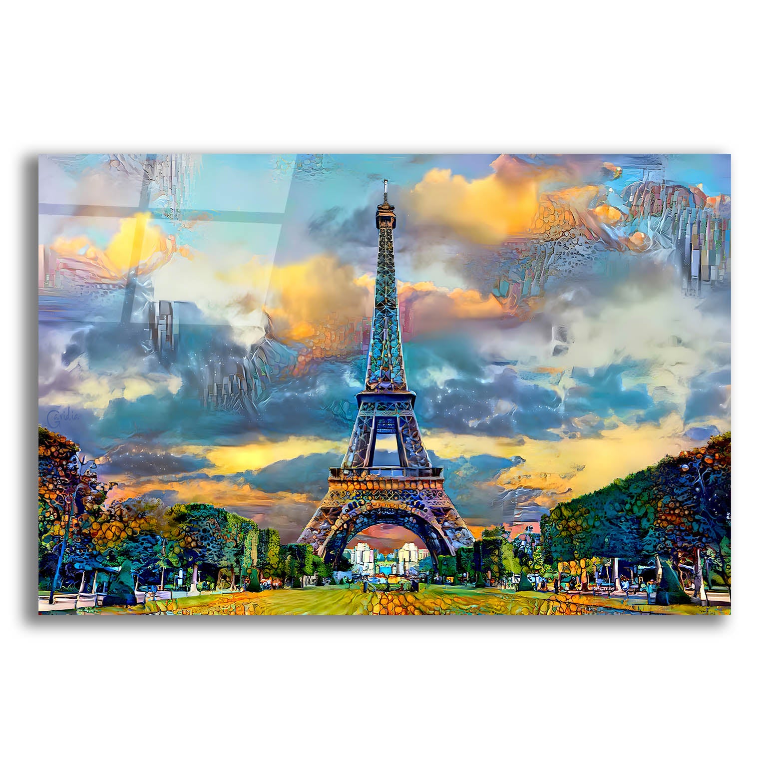 Epic Art 'Paris France Eiffel Tower from Champ de Mars' by Pedro Gavidia, Acrylic Glass Wall Art,16x12