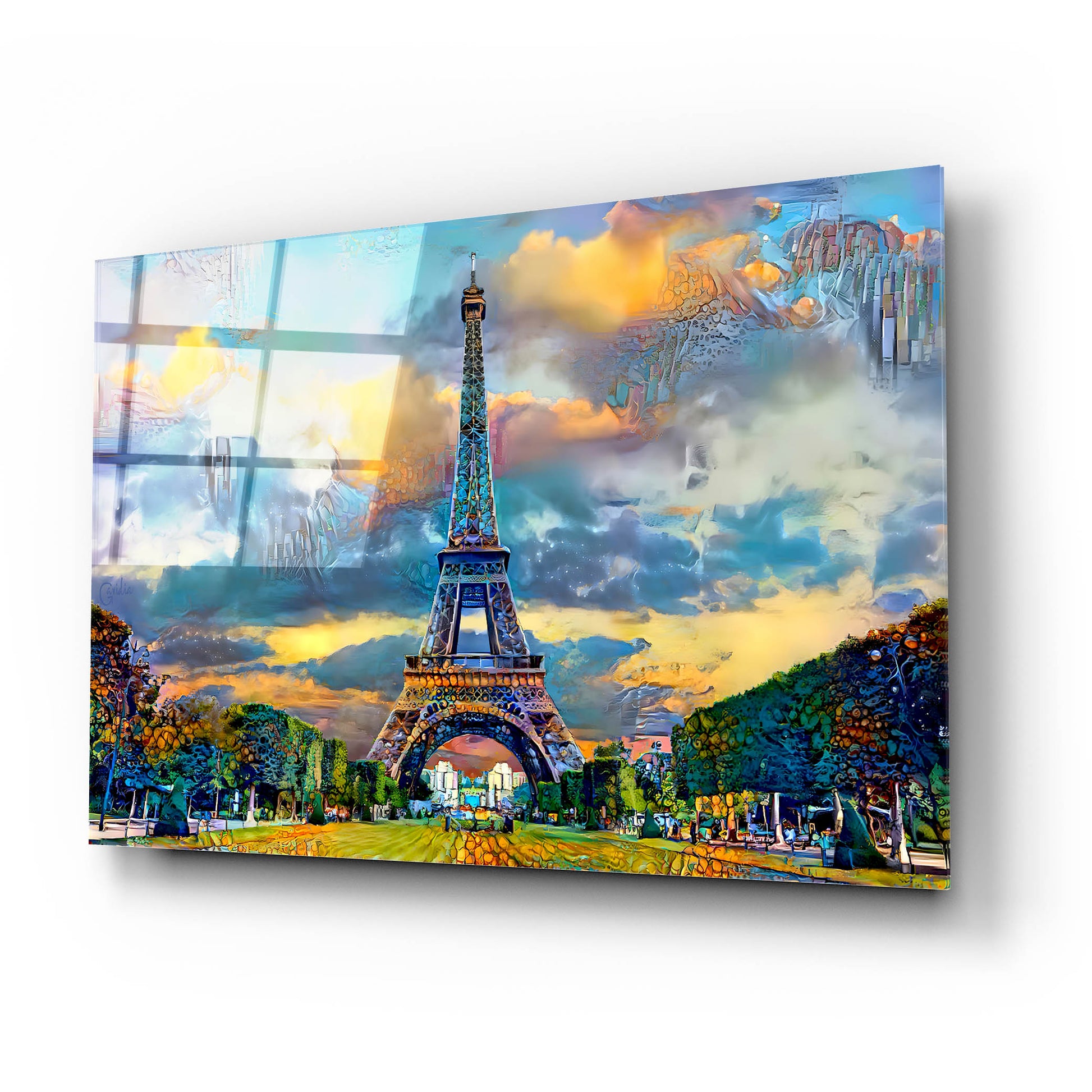 Epic Art 'Paris France Eiffel Tower from Champ de Mars' by Pedro Gavidia, Acrylic Glass Wall Art,24x16