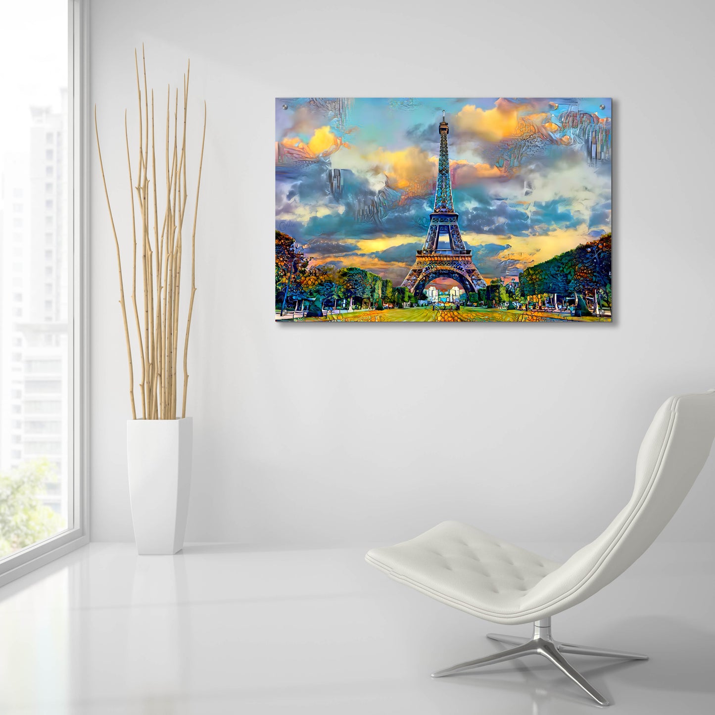 Epic Art 'Paris France Eiffel Tower from Champ de Mars' by Pedro Gavidia, Acrylic Glass Wall Art,36x24