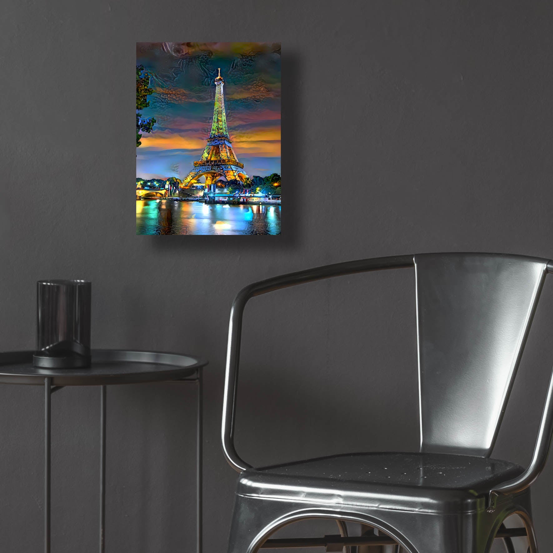 Epic Art 'Paris France Eiffel Tower at sunset' by Pedro Gavidia, Acrylic Glass Wall Art,12x16