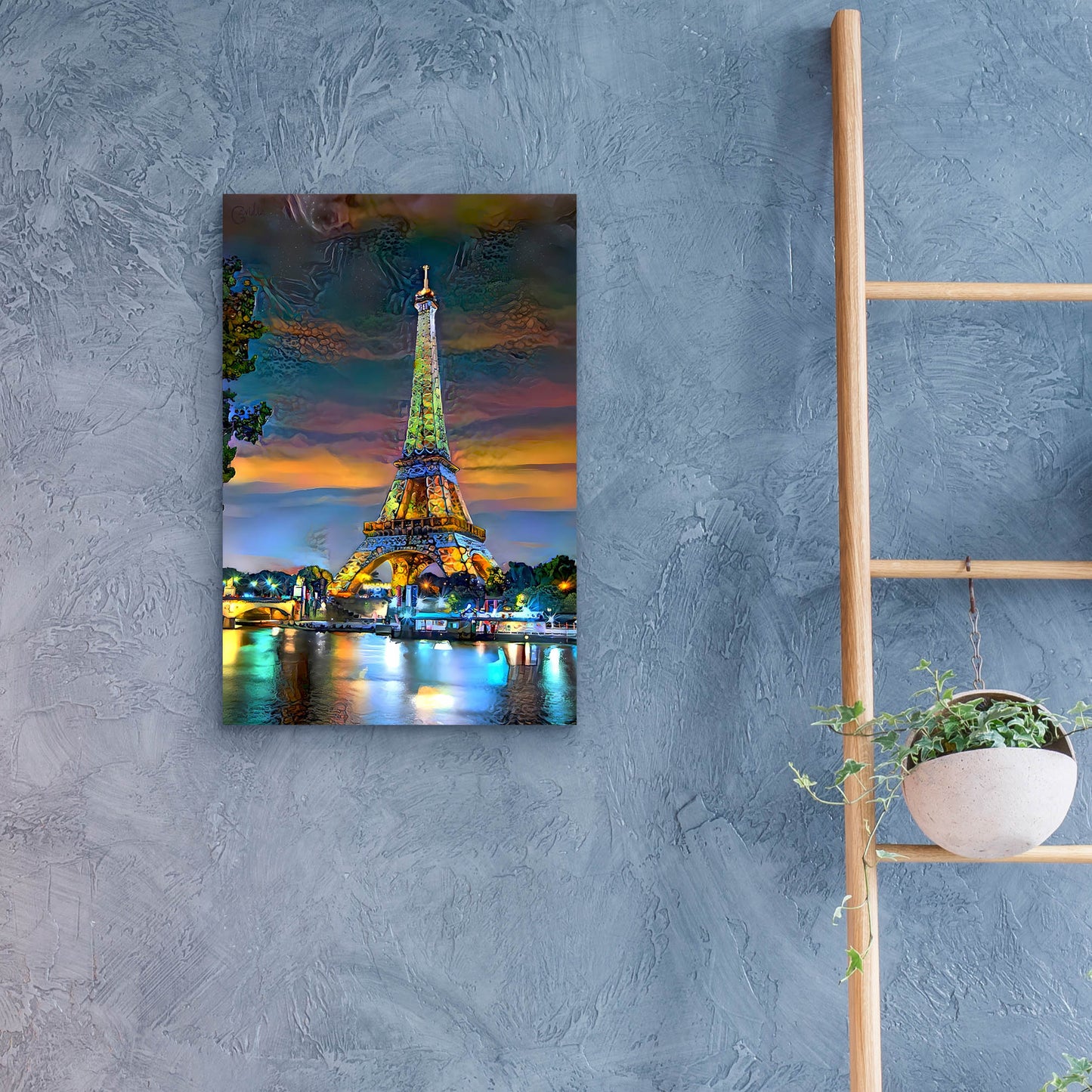 Epic Art 'Paris France Eiffel Tower at sunset' by Pedro Gavidia, Acrylic Glass Wall Art,16x24