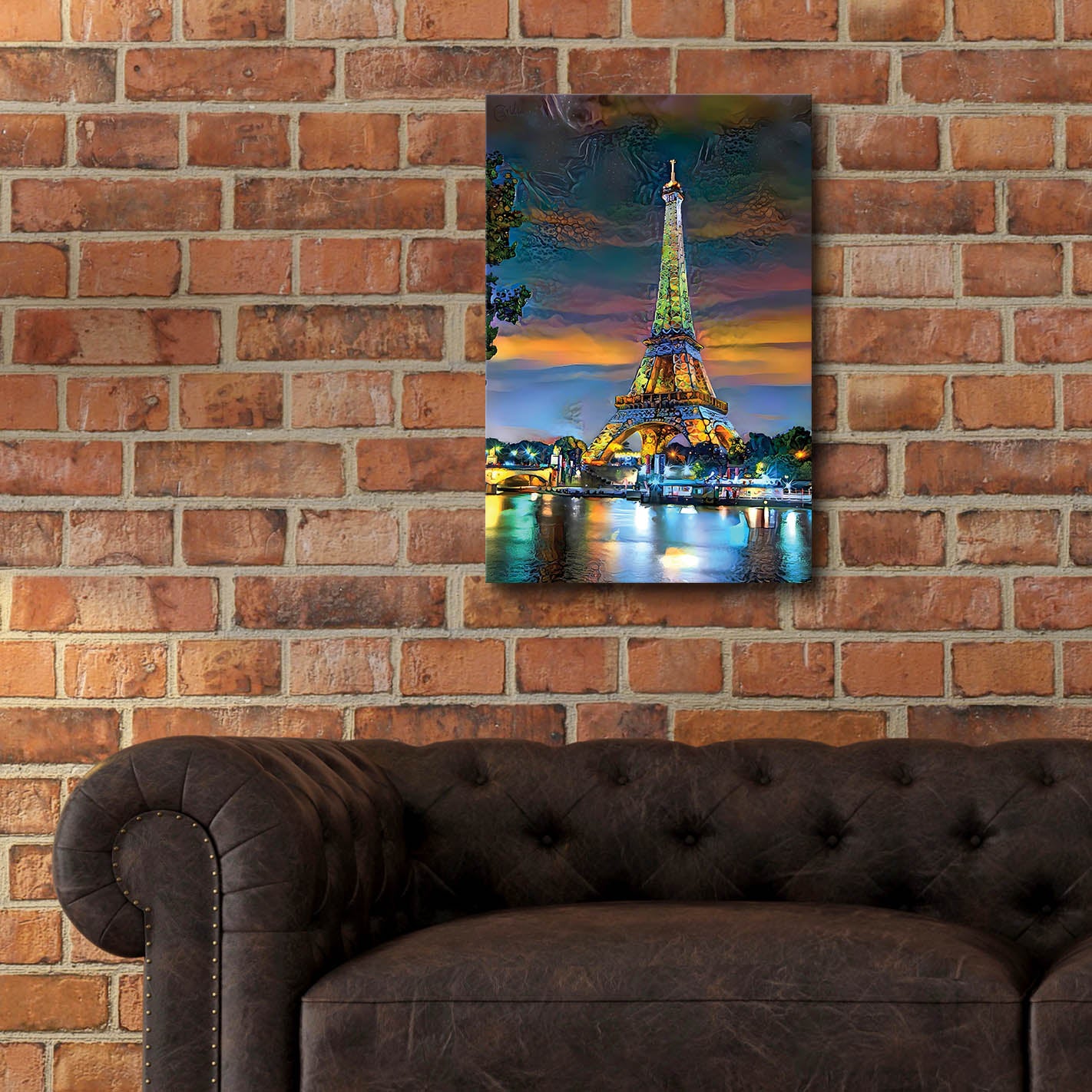 Epic Art 'Paris France Eiffel Tower at sunset' by Pedro Gavidia, Acrylic Glass Wall Art,16x24