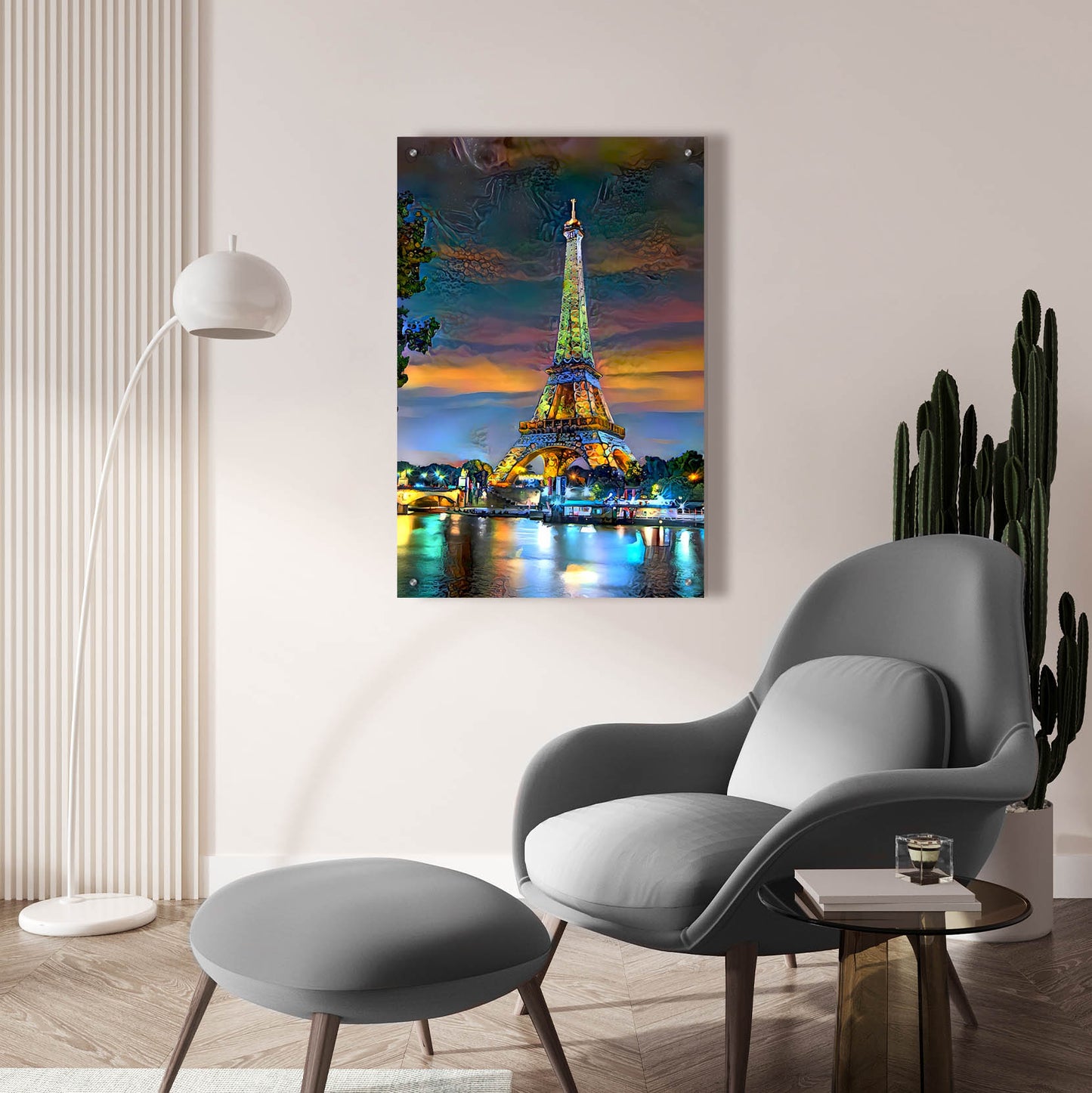 Epic Art 'Paris France Eiffel Tower at sunset' by Pedro Gavidia, Acrylic Glass Wall Art,24x36